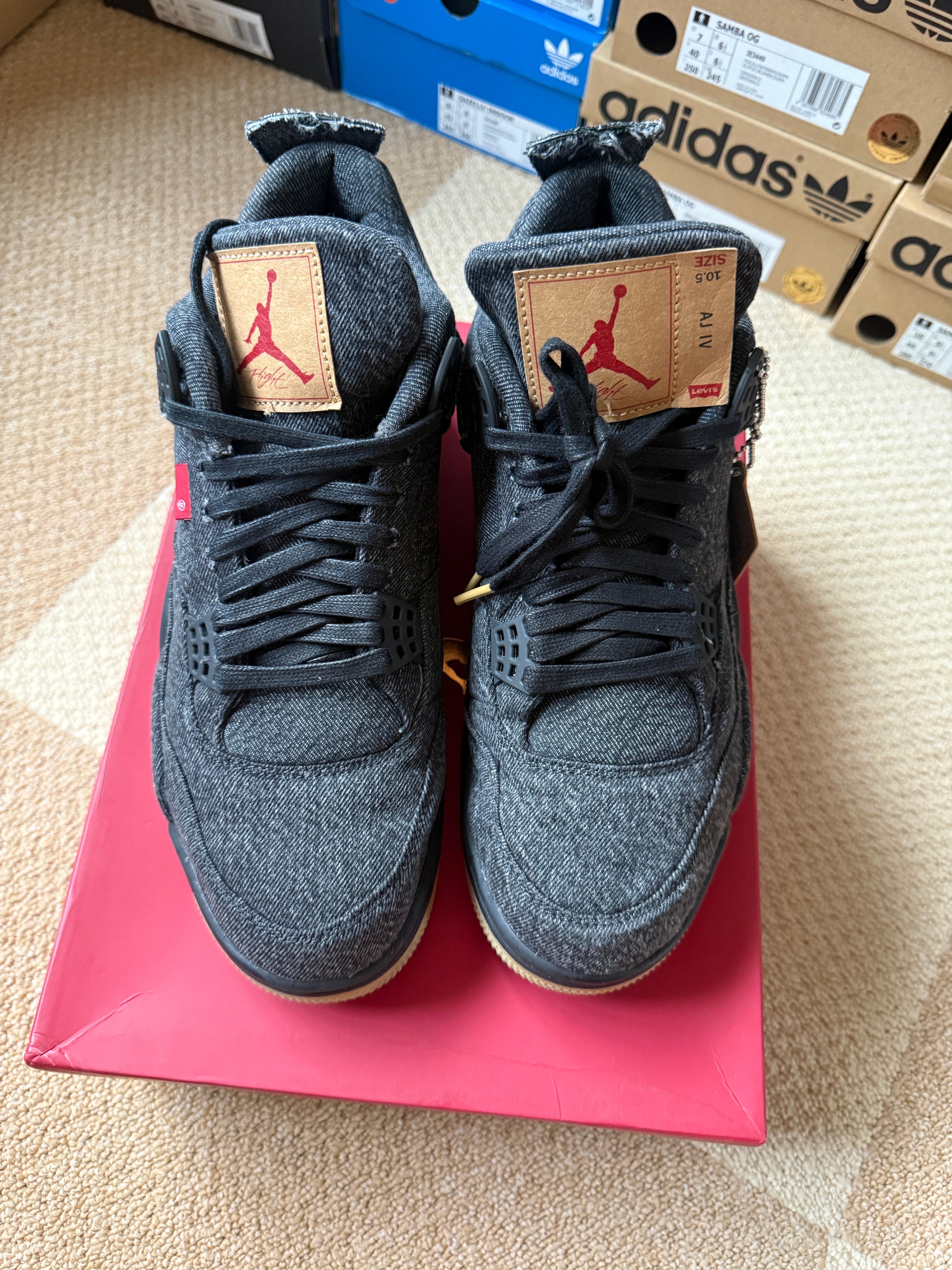 Nike × Levi's Air Jordan 4 "Black Denim" (Blank Tab)