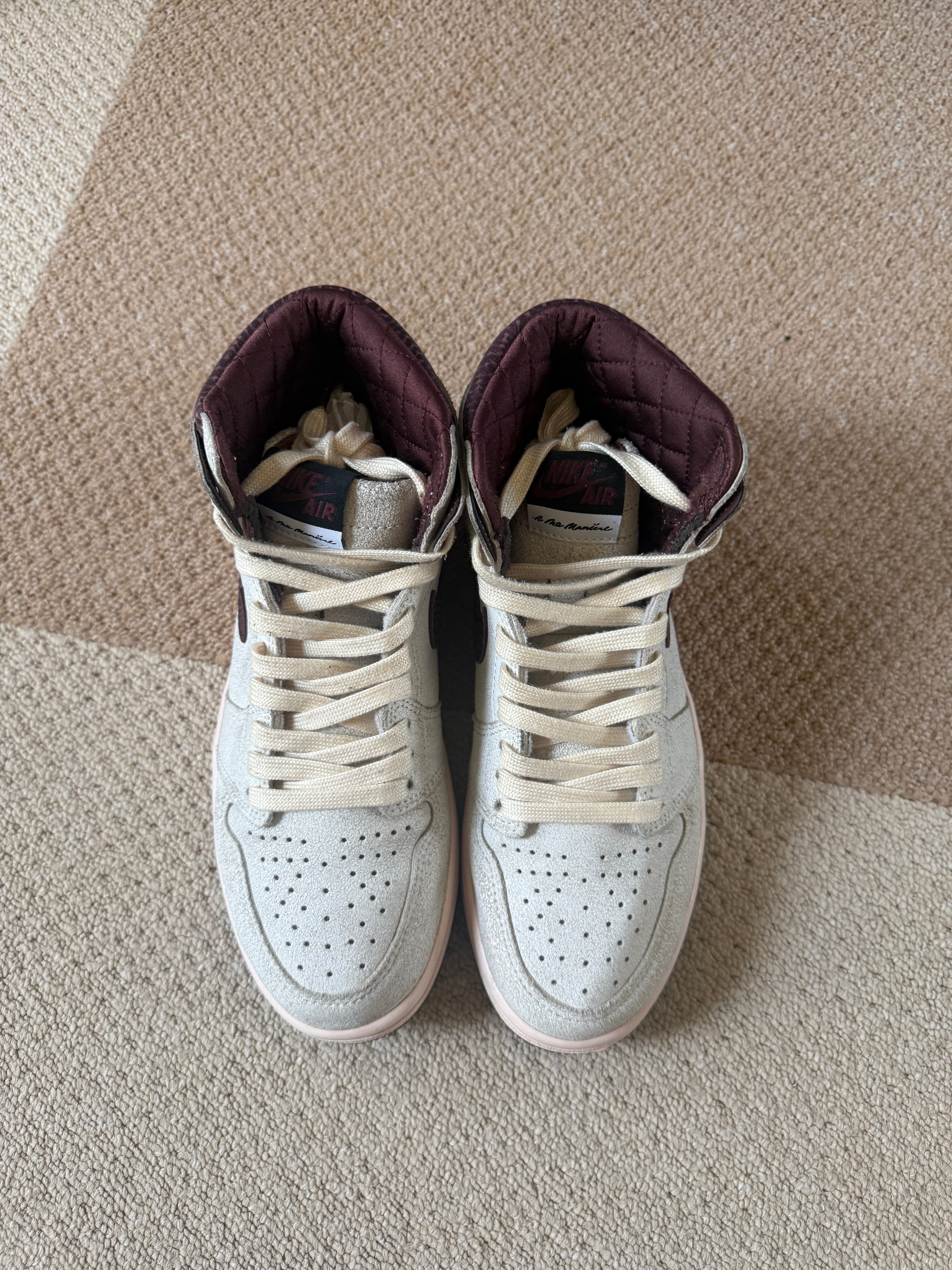 A Ma Maniere × Nike Air Jordan 1 Retro High OG "Sail and Burgundy"