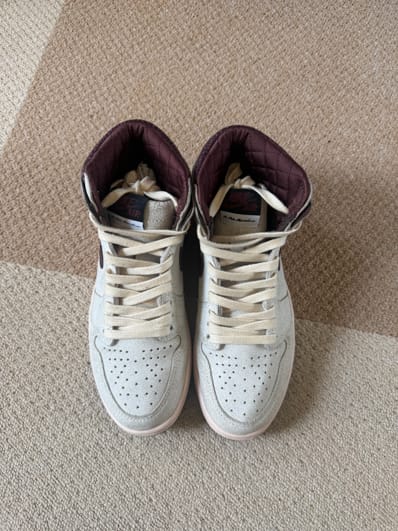 A Ma Maniere × Nike Air Jordan 1 Retro High OG "Sail and Burgundy"