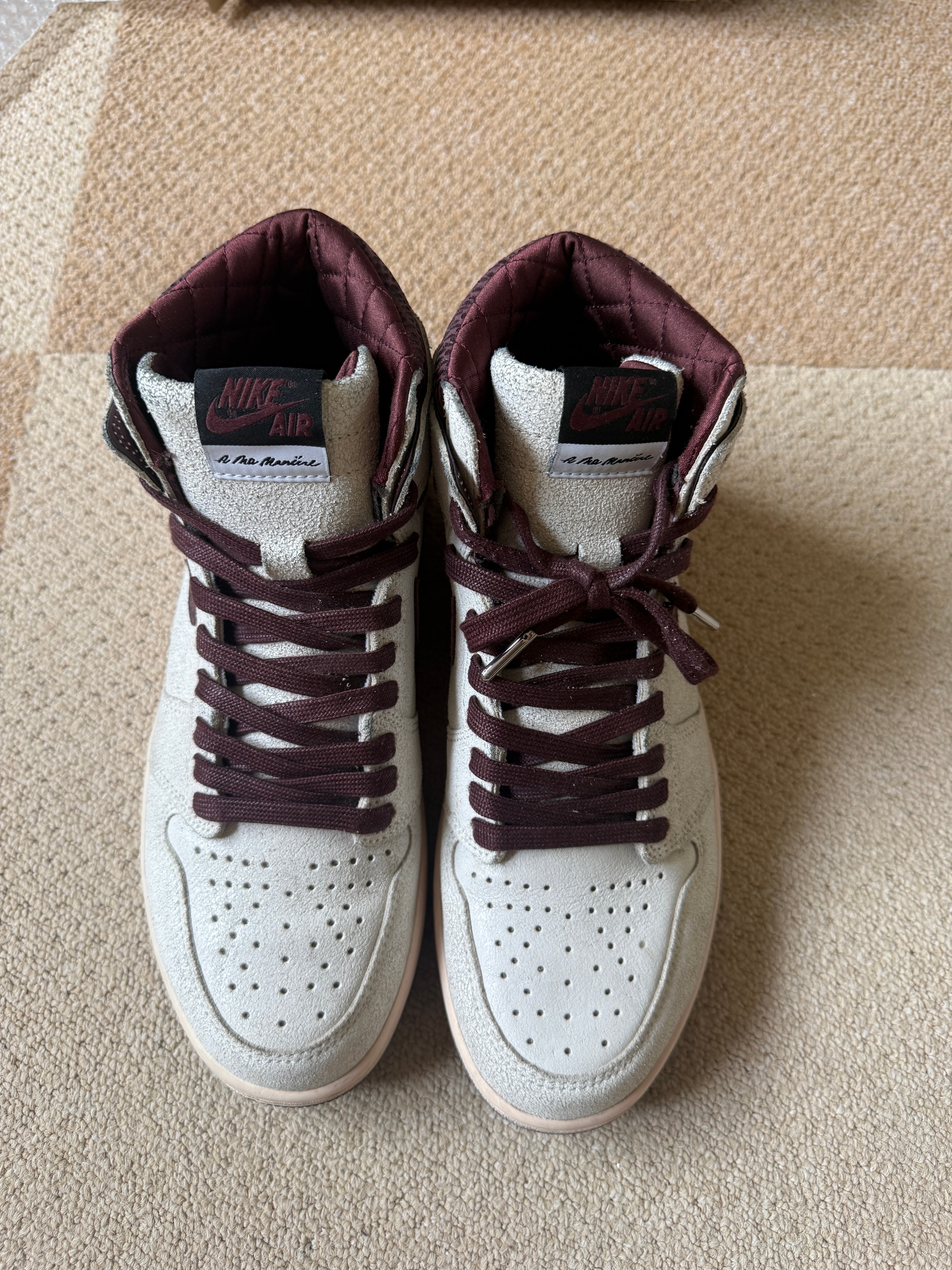 A Ma Maniere × Nike Air Jordan 1 Retro High OG "Sail and Burgundy"