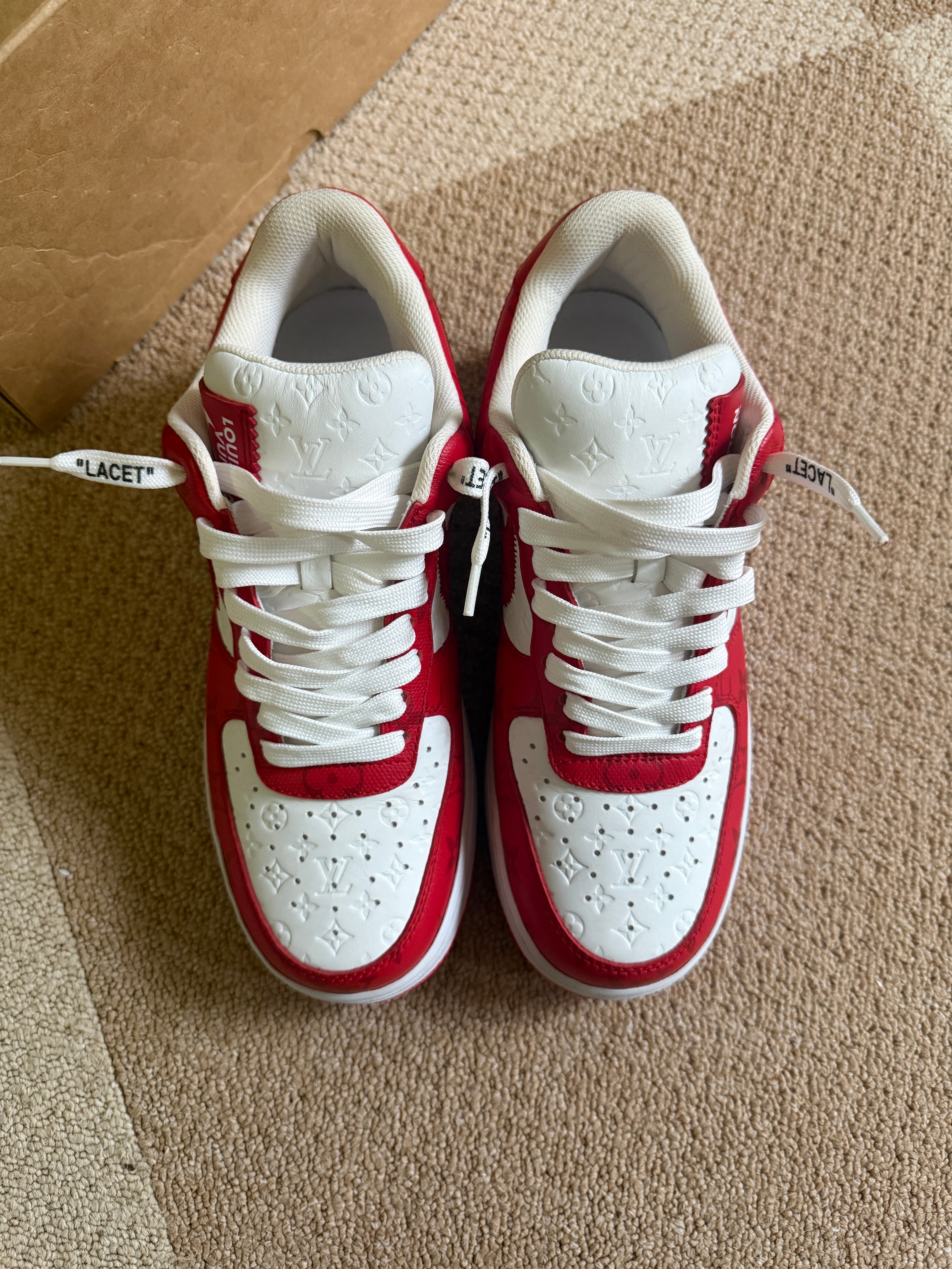 Louis Vuitton × Nike Air Force 1 Low by Virgil Abloh "White & Comet Red"