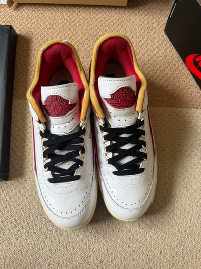 Off-White × Nike Air Jordan 2 Low "White and Varsity Red"