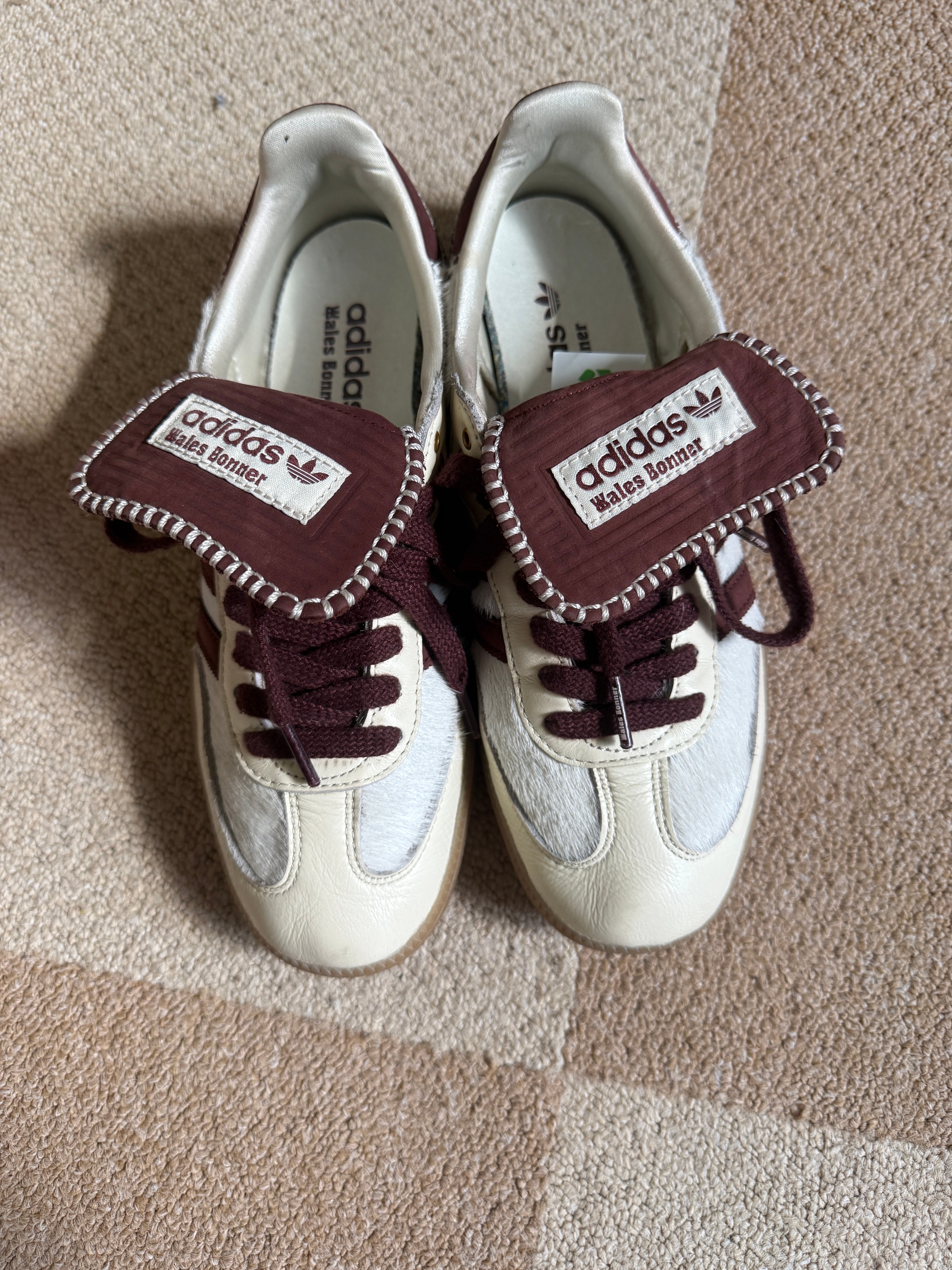 Wales Bonner × adidas Samba Pony Tonal Low "Cream White/Mystery Brown"