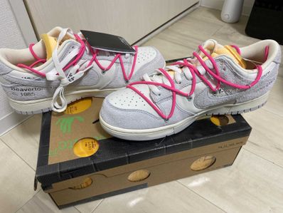 Off-White × Nike Dunk Low "Sail/Neutral Gray/Hyper Pink"