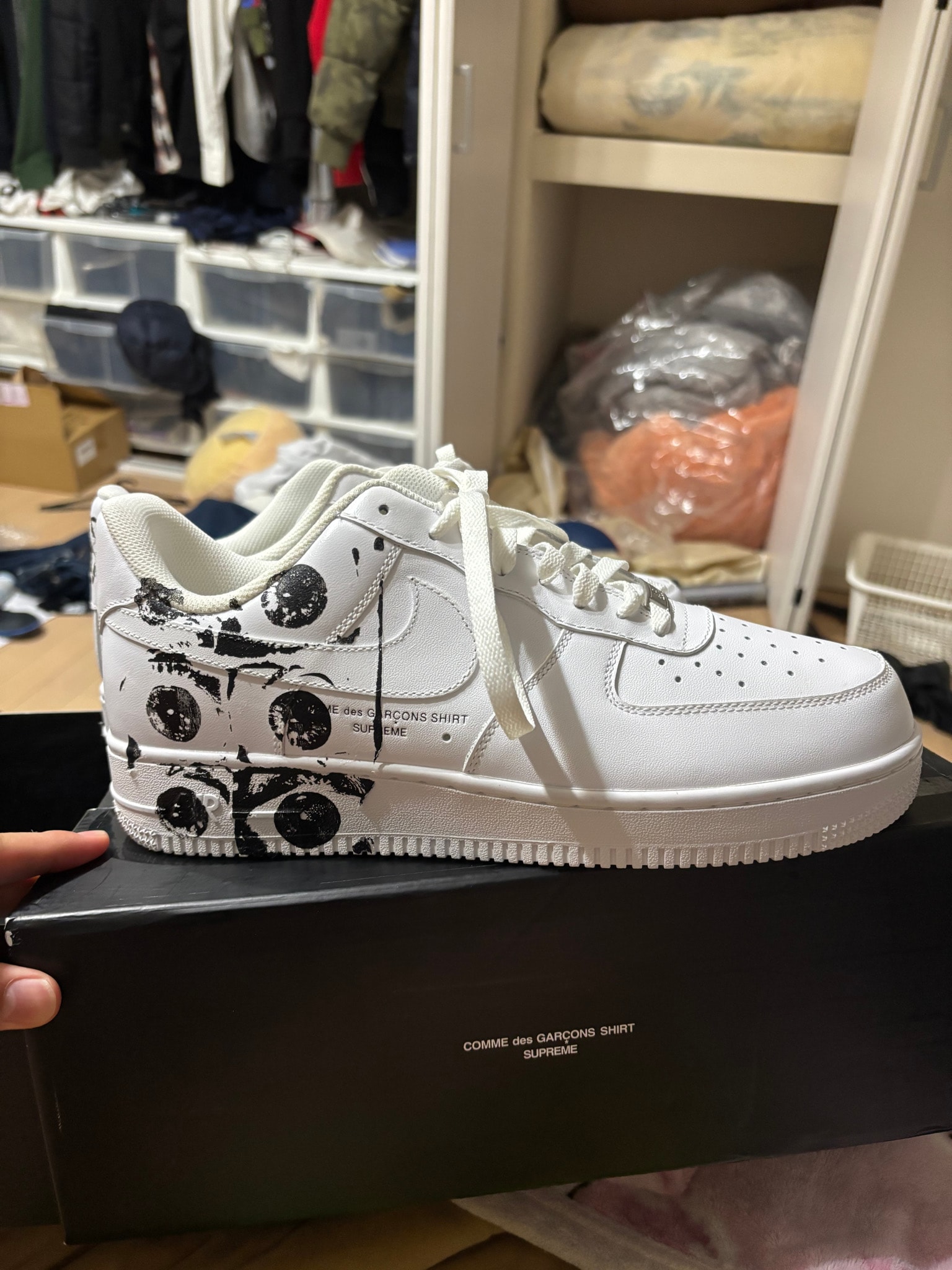 Supreme × COMME des GARCONS SHIRT × Nike Air Force 1 Low "White"