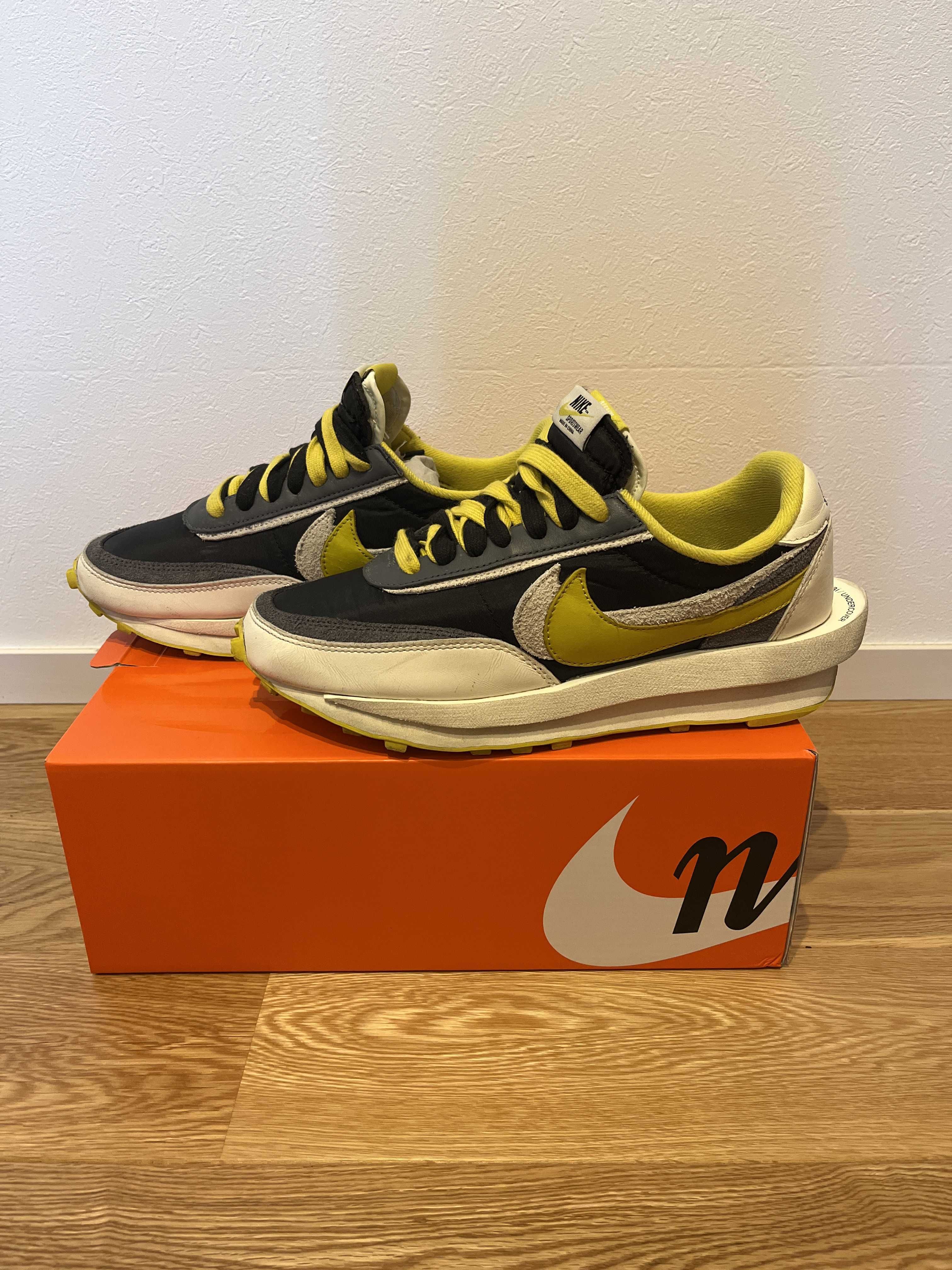 UNDERCOVER × sacai × Nike LD Waffle "Black/Sail-Dark Grey-Bright Citron"