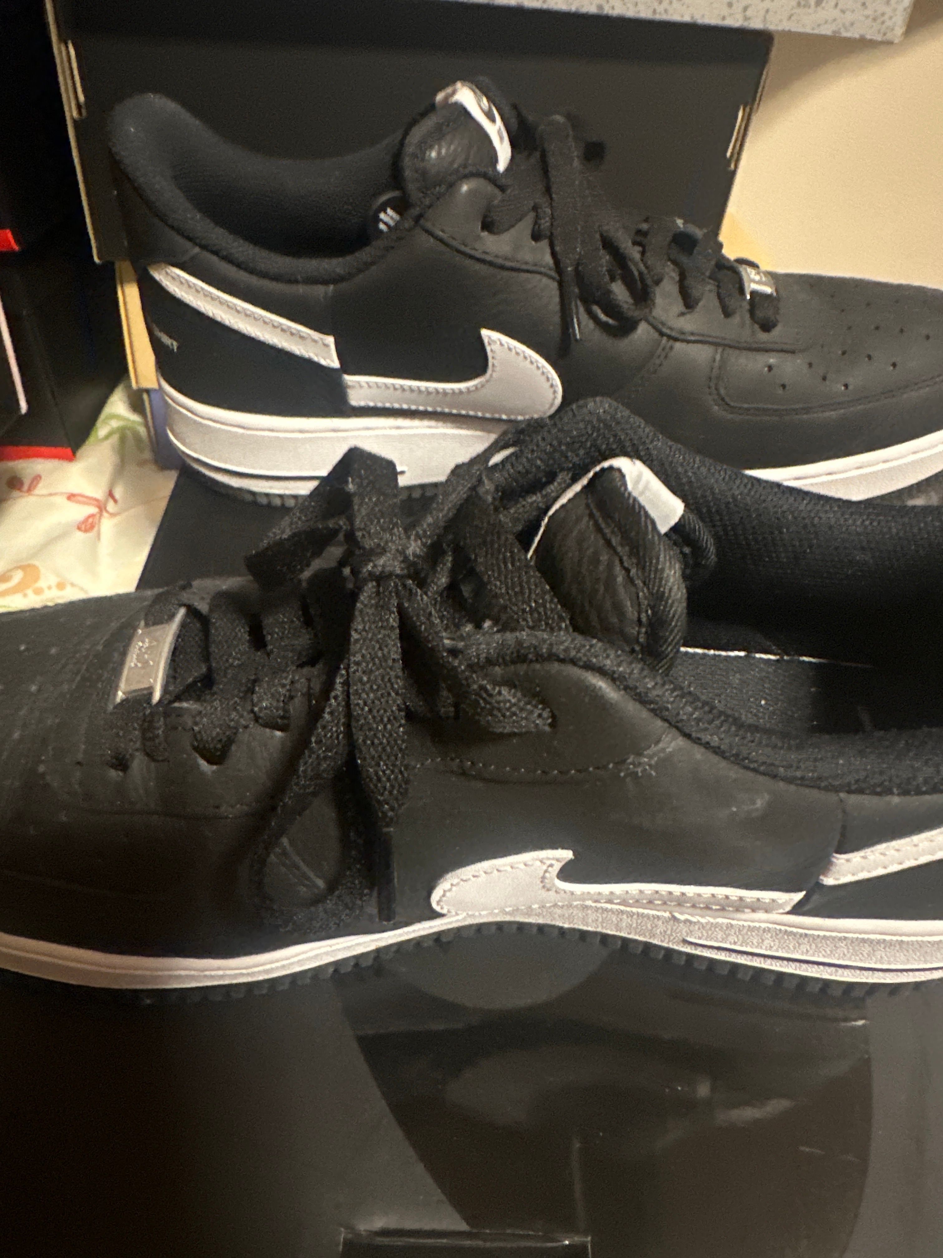 Supreme × COMME des GARCONS SHIRT × Nike Air Force 1 Low "Black/White" (2018)