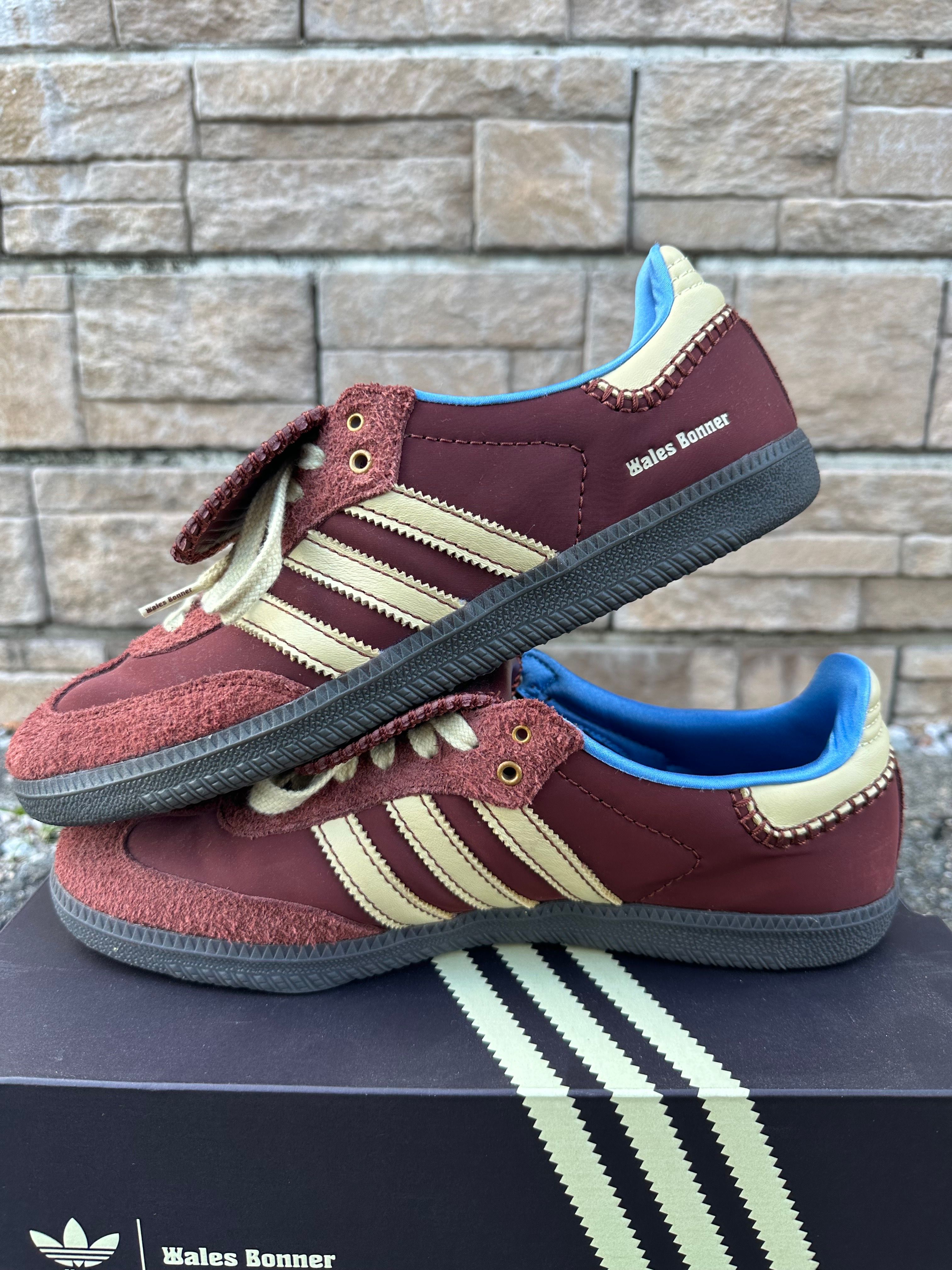 Wales Bonner × adidas Samba Nylon Low "Fox Brown/Sandy Beige/Lucky Blue"