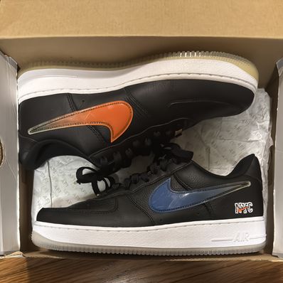 KITH × Nike Air Force 1 Low New York Knicks "Black/Brilliant Orange/Rush/Brilliant White"