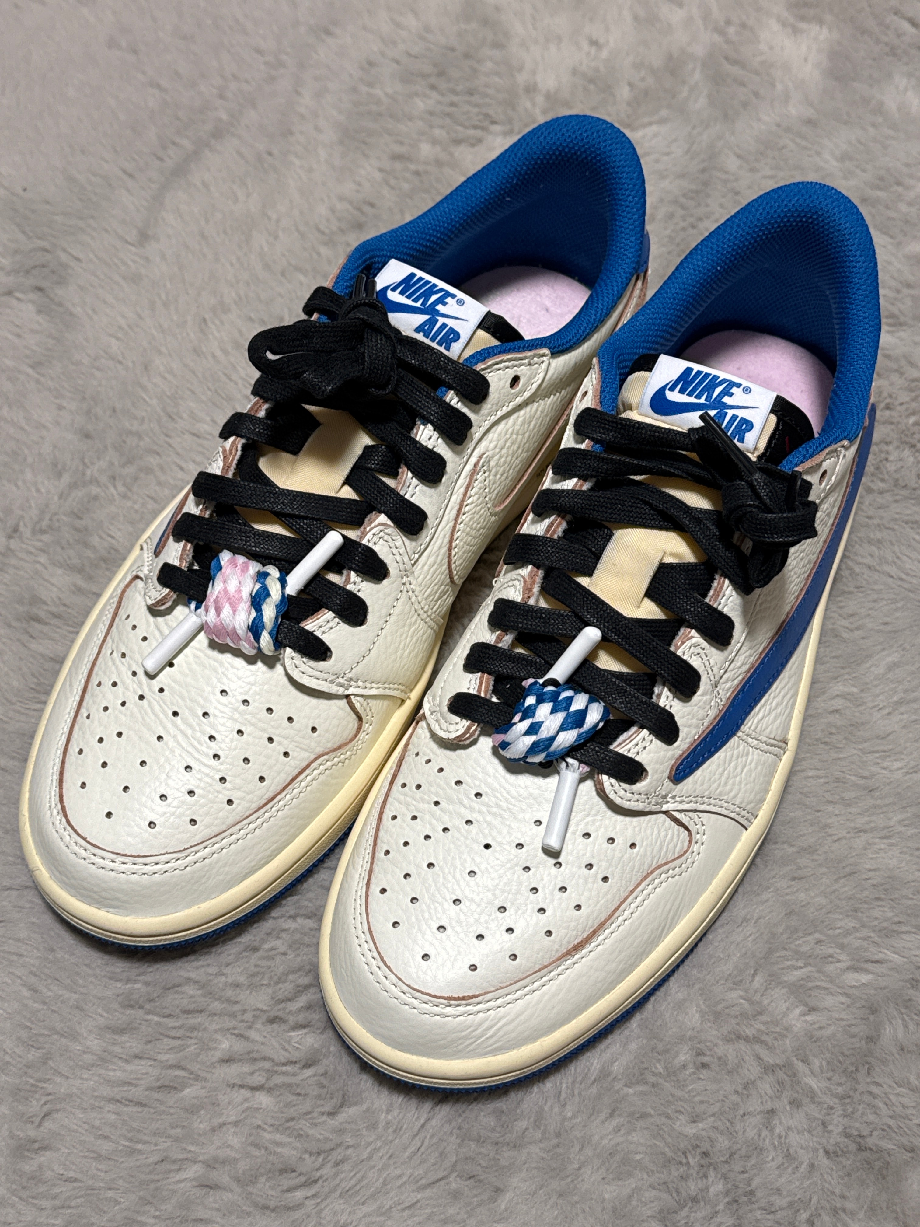 Travis Scott × fragment design × Nike Air Jordan 1 Low OG "Sail/Military Blue"