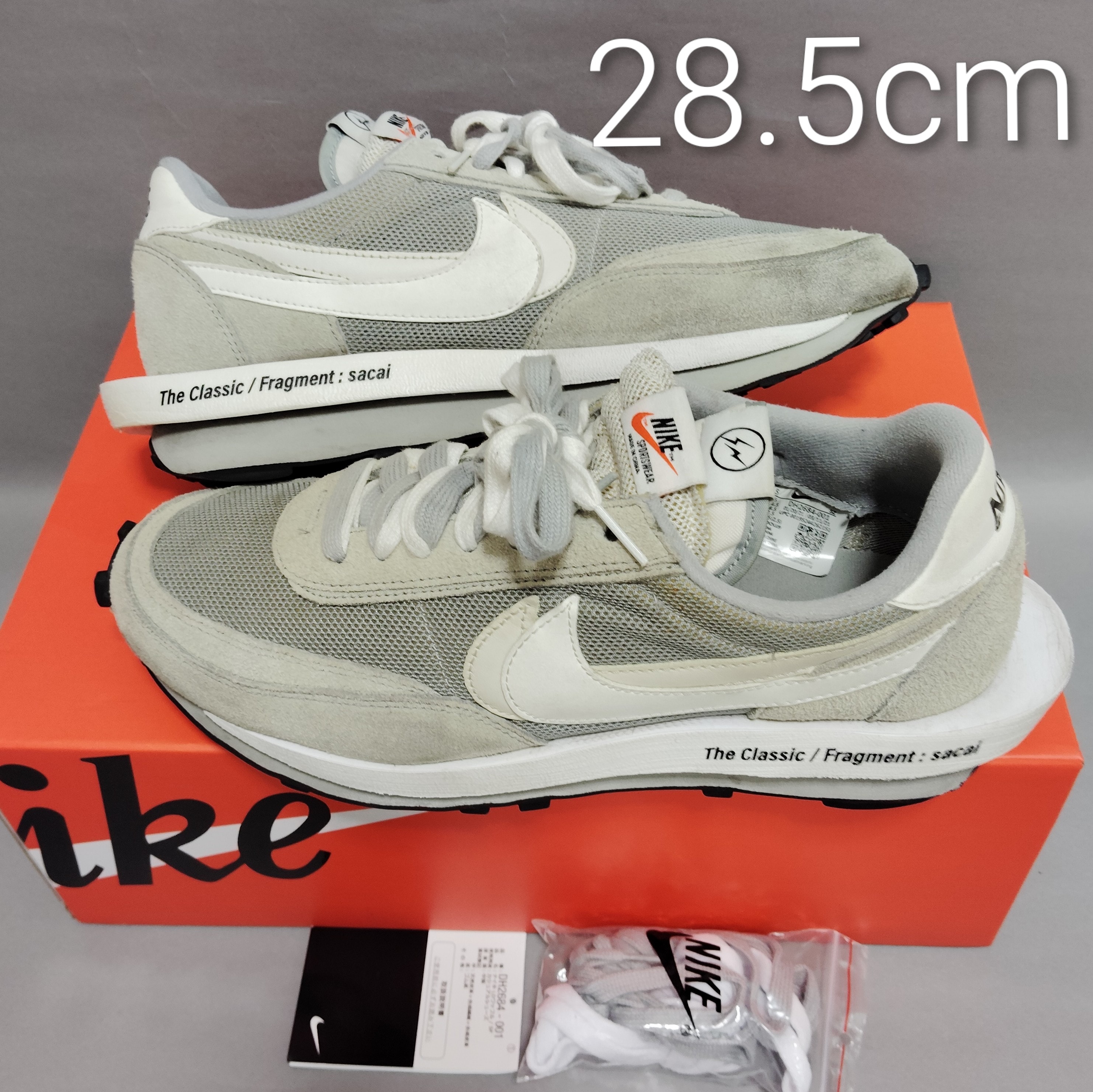 fragment design × sacai × Nike LD Waffle "Light Smoke Grey"