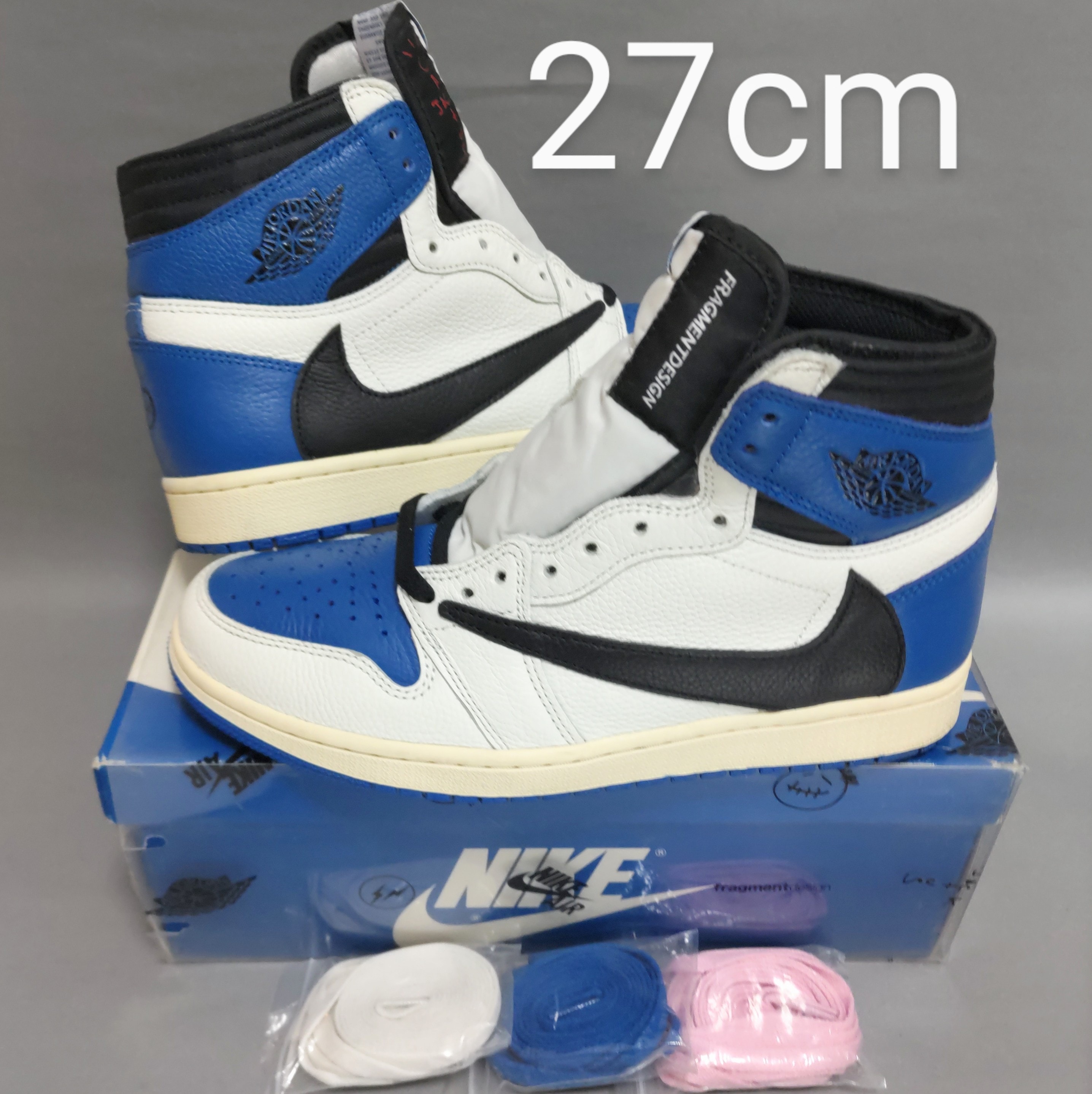 Travis Scott × fragment design × Nike Air Jordan 1 Retro High OG SP "Military Blue"