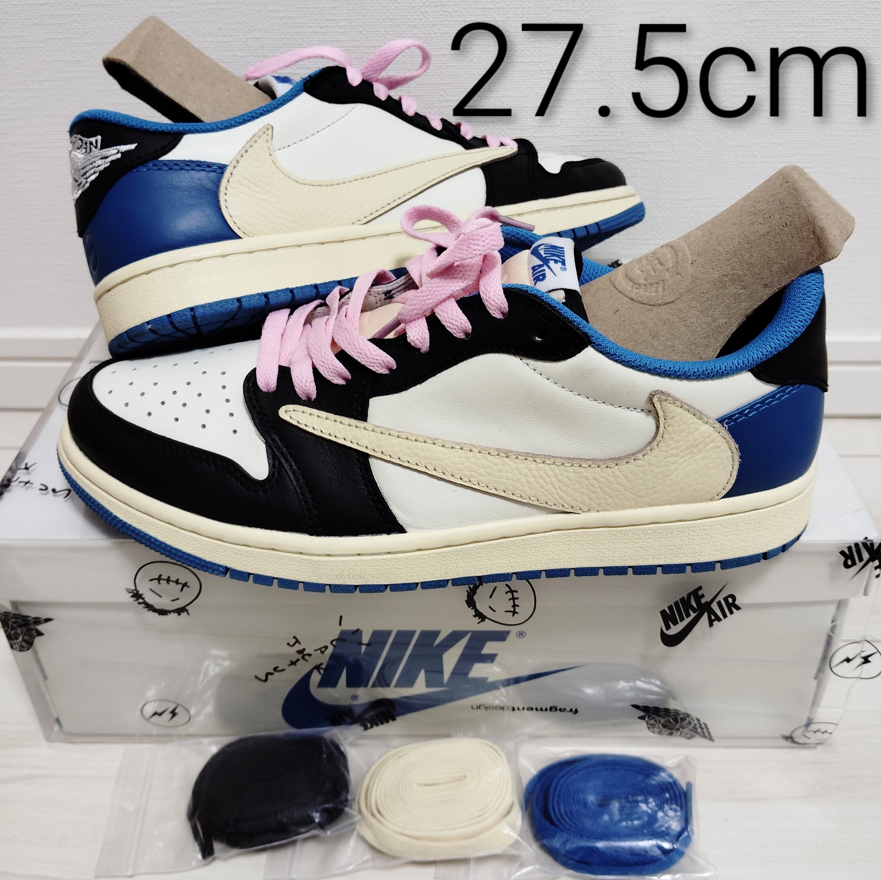 Travis Scott × fragment design × Nike Air Jordan 1 Low OG SP "Military Blue"