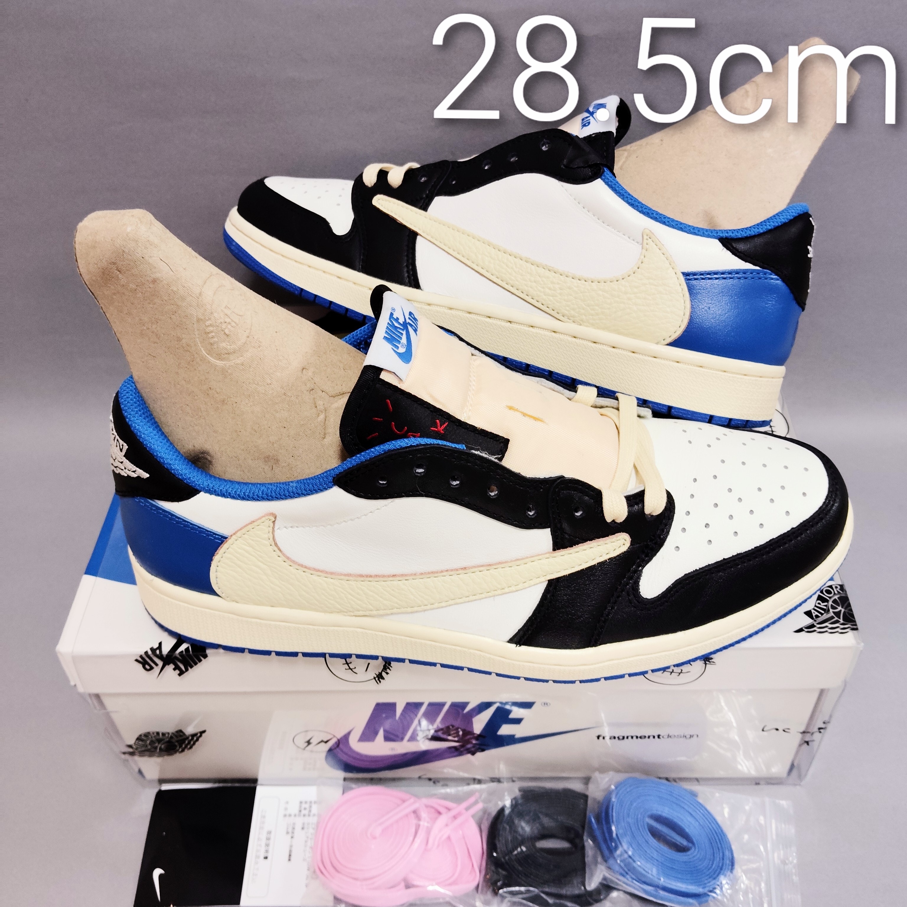 Travis Scott × fragment design × Nike Air Jordan 1 Low OG SP "Military Blue"