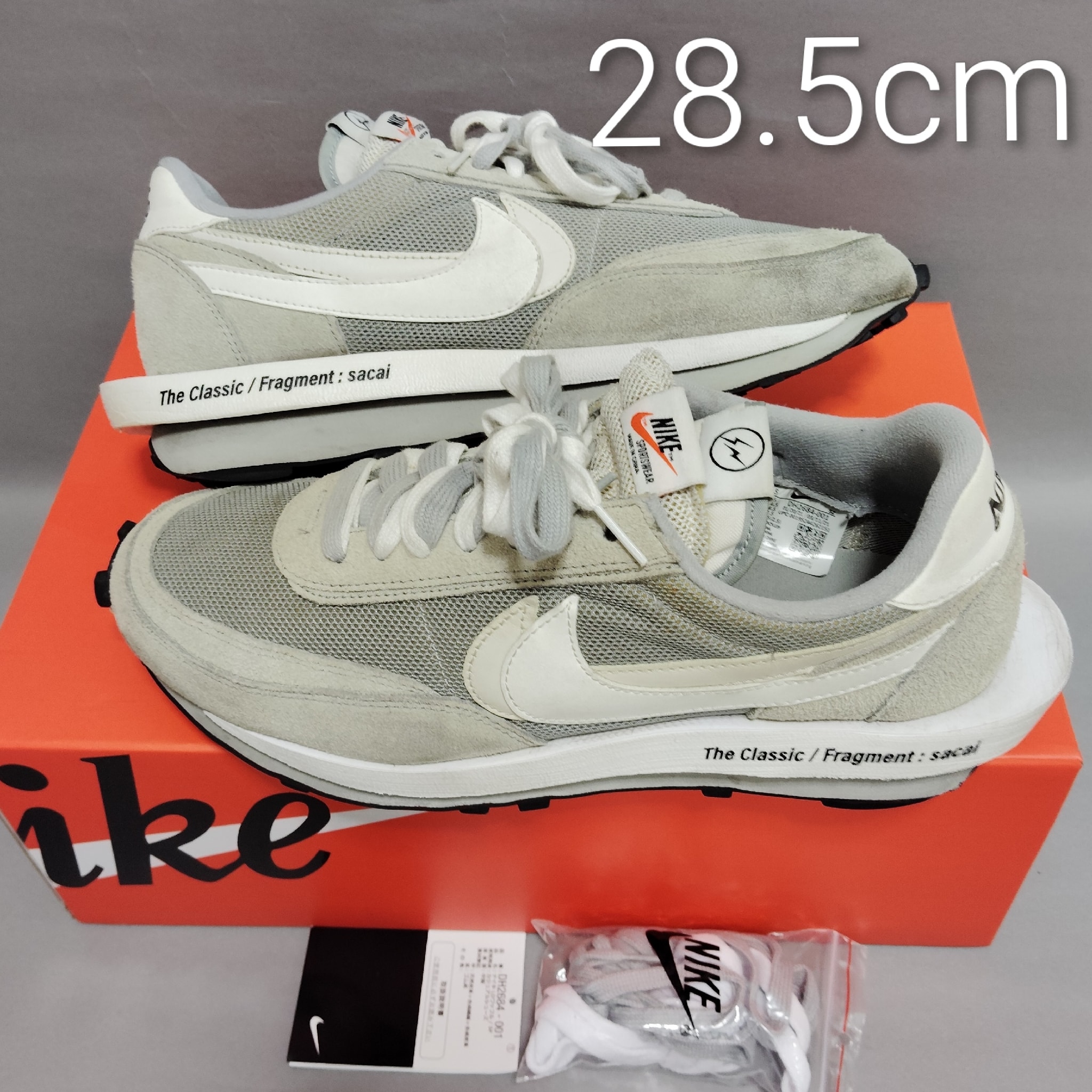 fragment design × sacai × Nike LD Waffle "Light Smoke Grey"