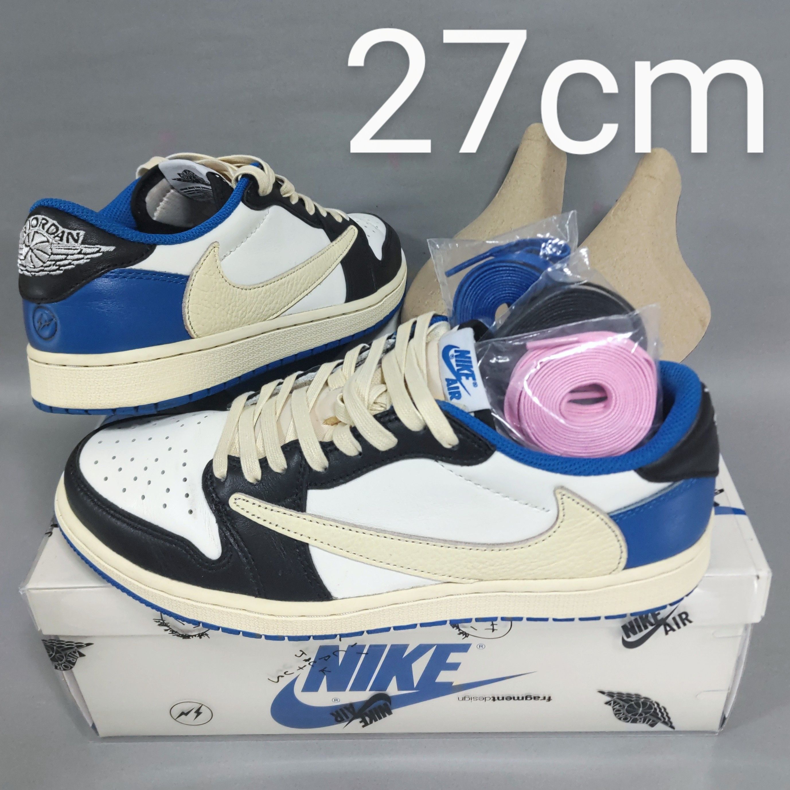 Travis Scott × fragment design × Nike Air Jordan 1 Low OG SP "Military Blue"