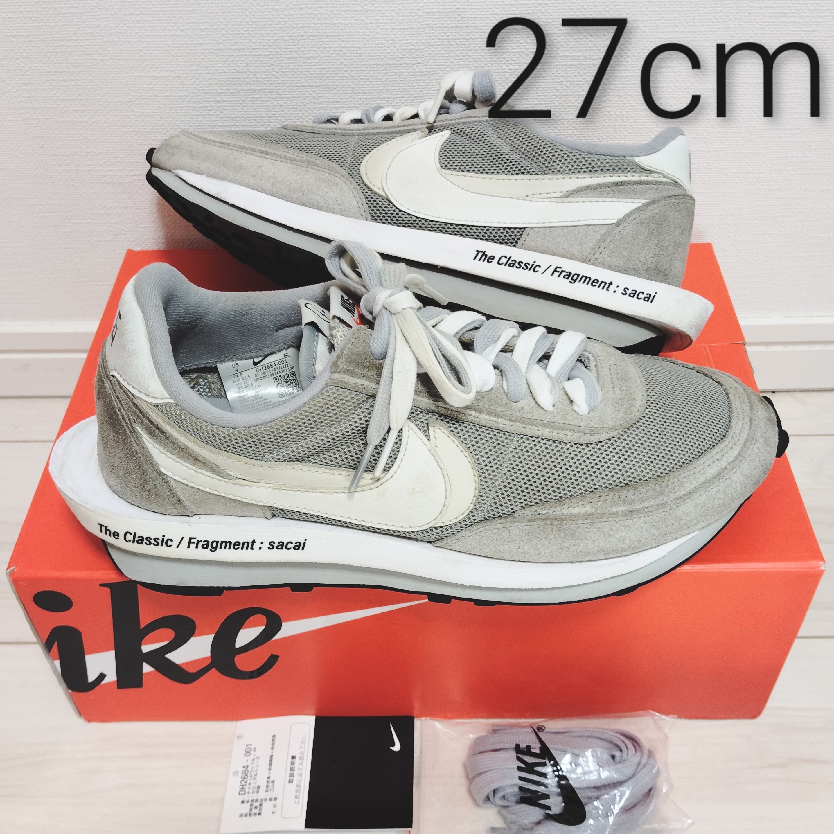 fragment design × sacai × Nike LD Waffle "Light Smoke Grey"