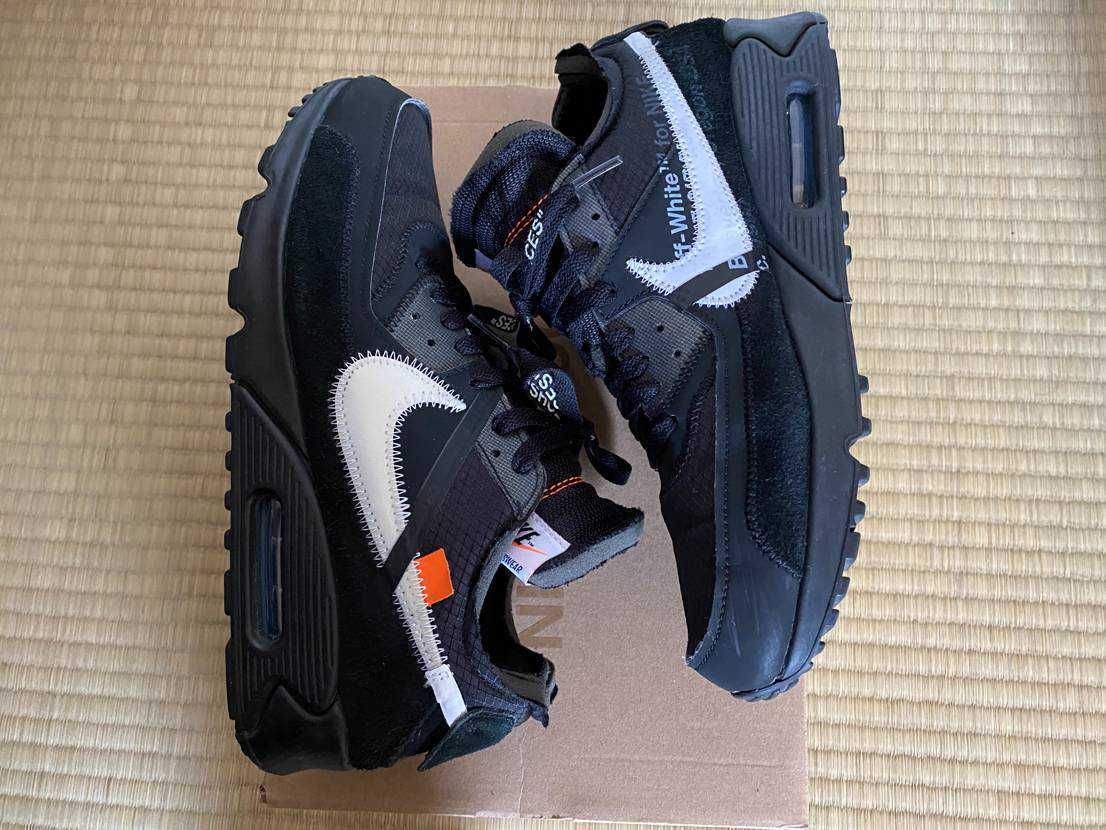 Off-White × Nike Air Max 90 "Black/Black-Cone-White"