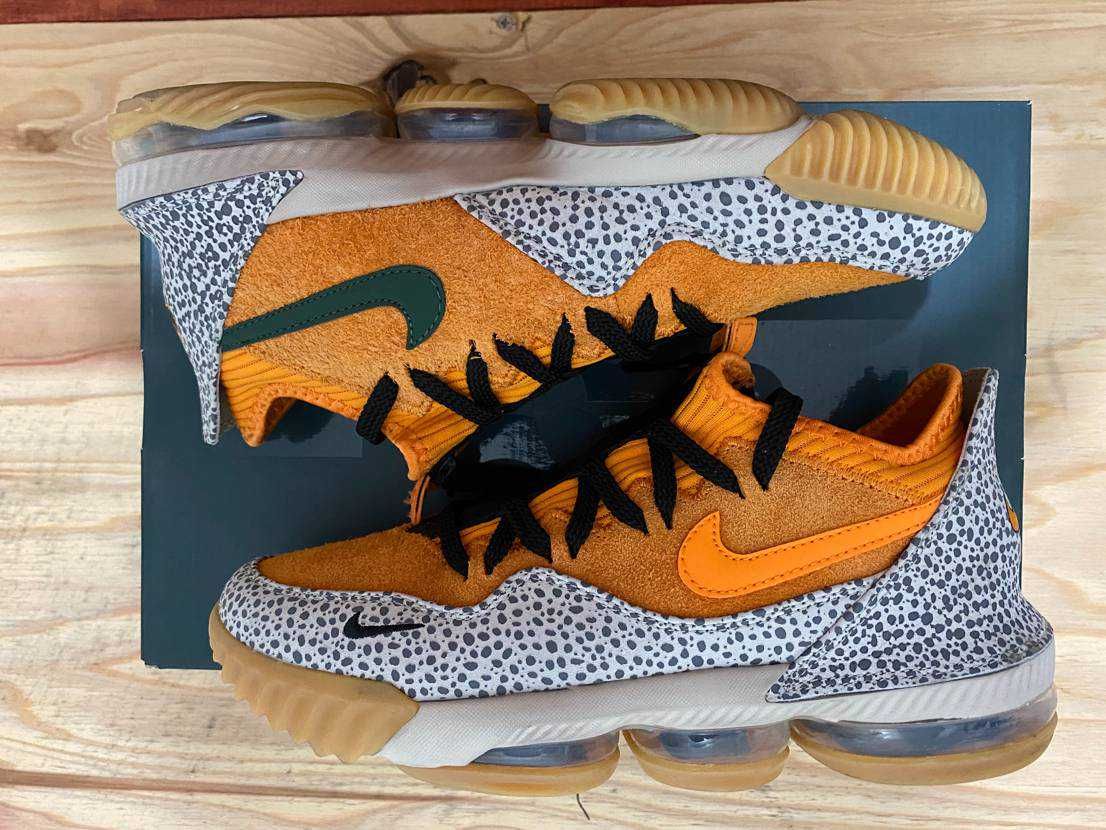 atmos × Nike LeBron 16 Low "Safari" (CD9471-800/CI3358-800)