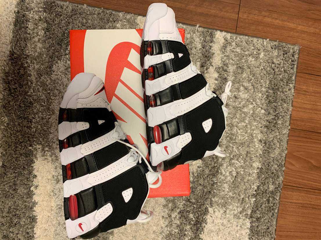 NIKE AIR MORE UPTEMPO "WHITE/BLACK/UNIVERSITY RED"(2020)