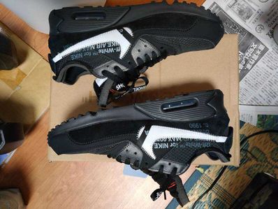 Off-White × Nike Air Max 90 "Black/Black-Cone-White"