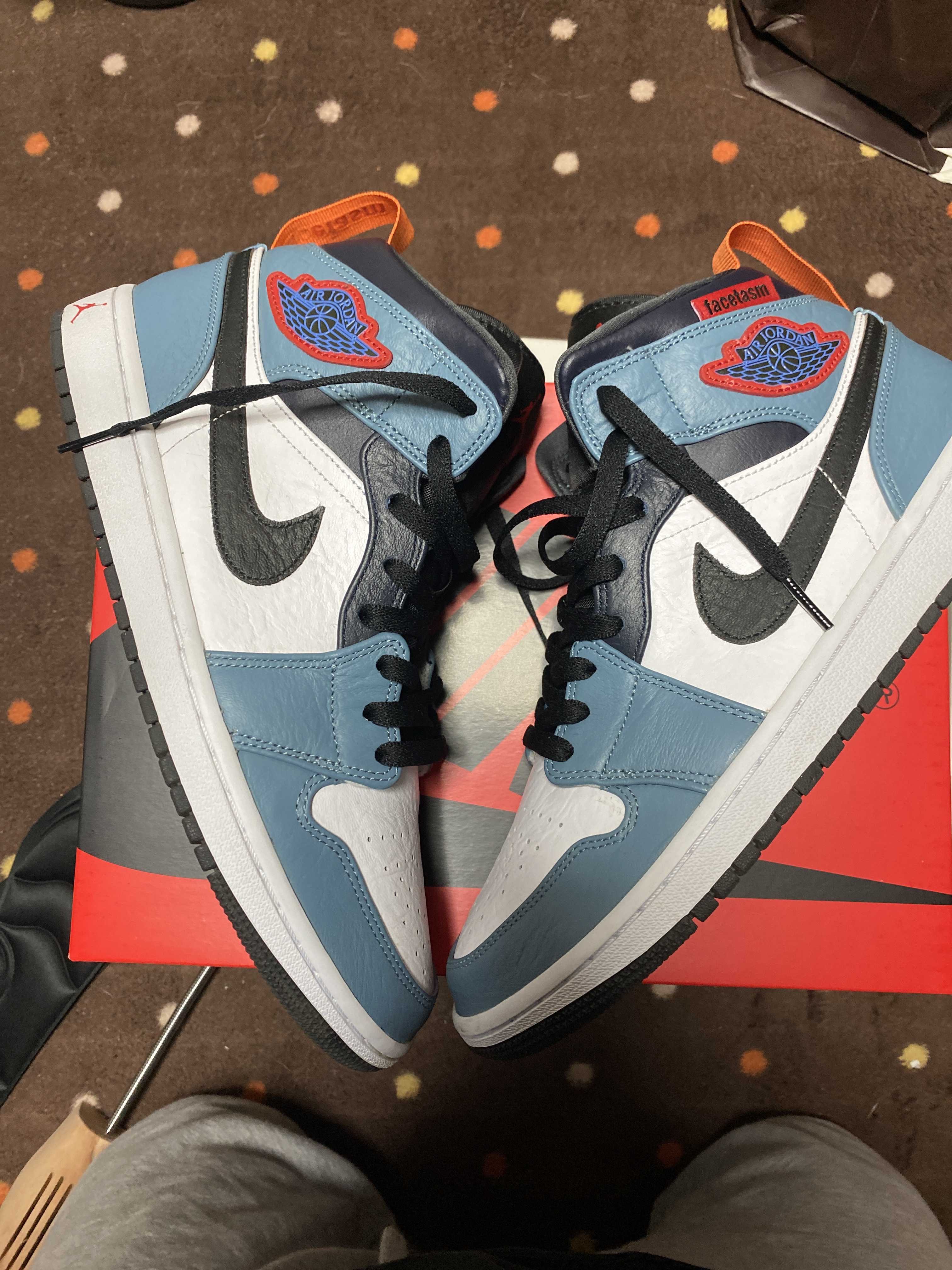 FACETASM × Nike Air Jordan 1 Mid "White/Navy"