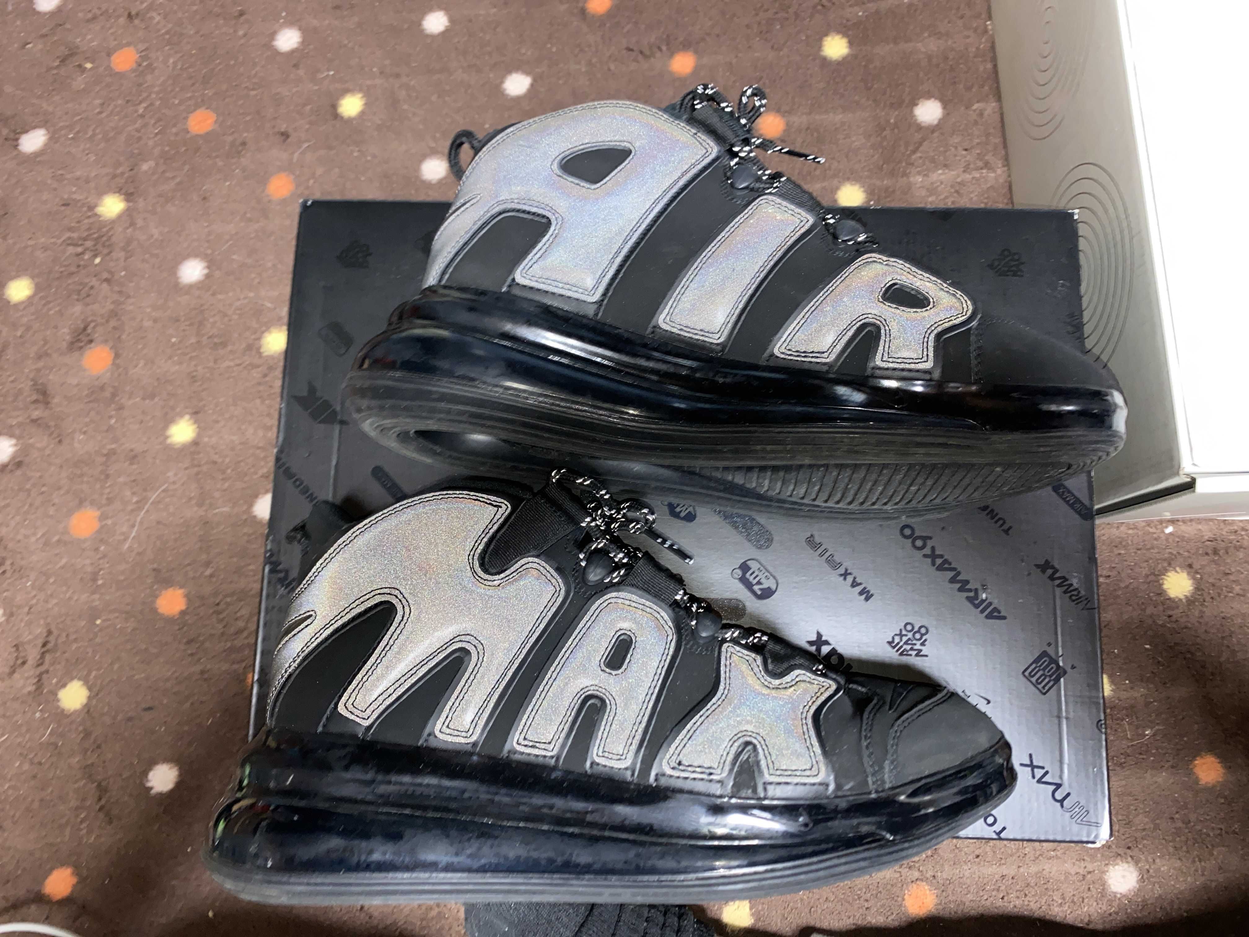 NIKE AIR MORE UPTEMPO 720 BLACK / METALLIC BLACK