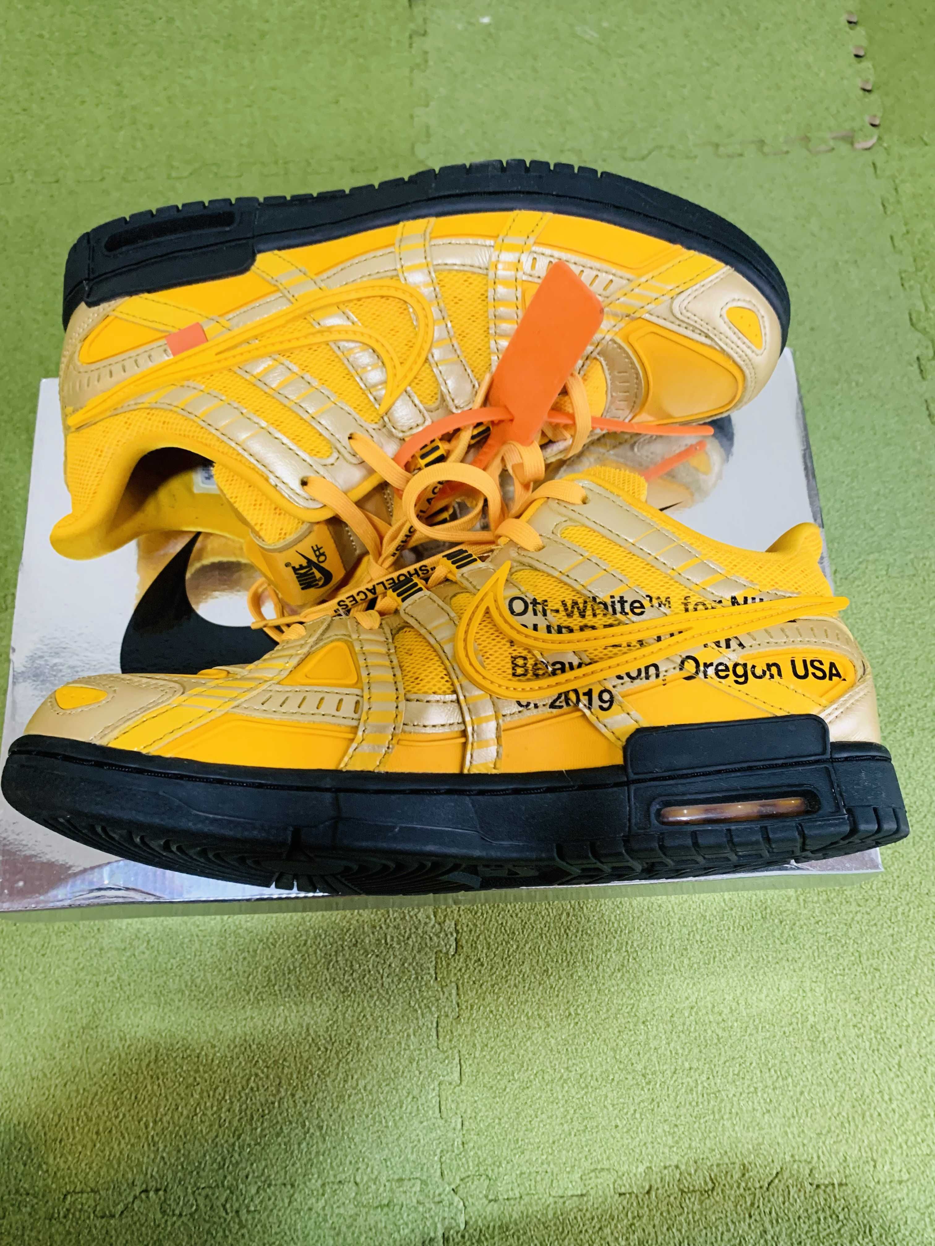 Off-White × Nike Air Rubber Dunk "University Gold" 