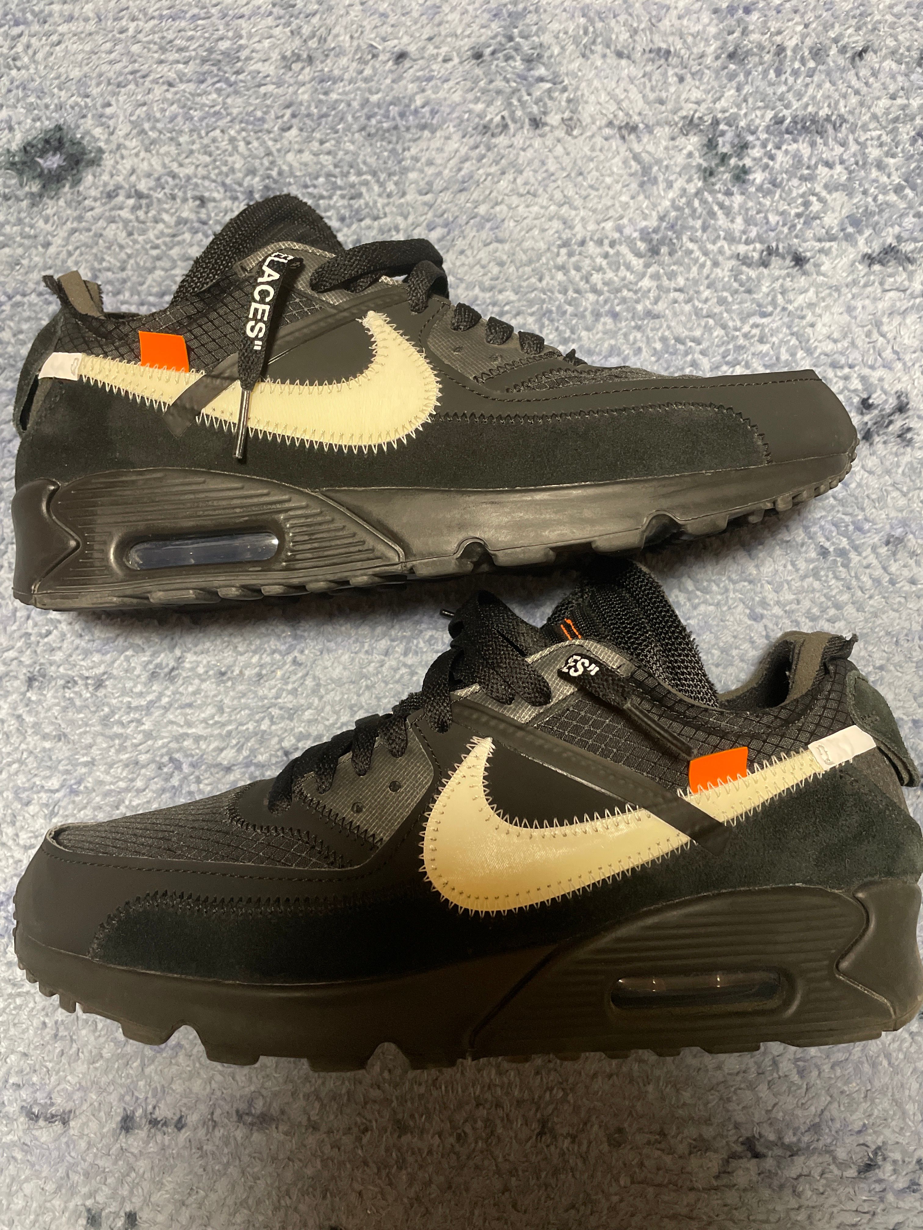 Off-White × Nike Air Max 90 "Black/Black-Cone-White"