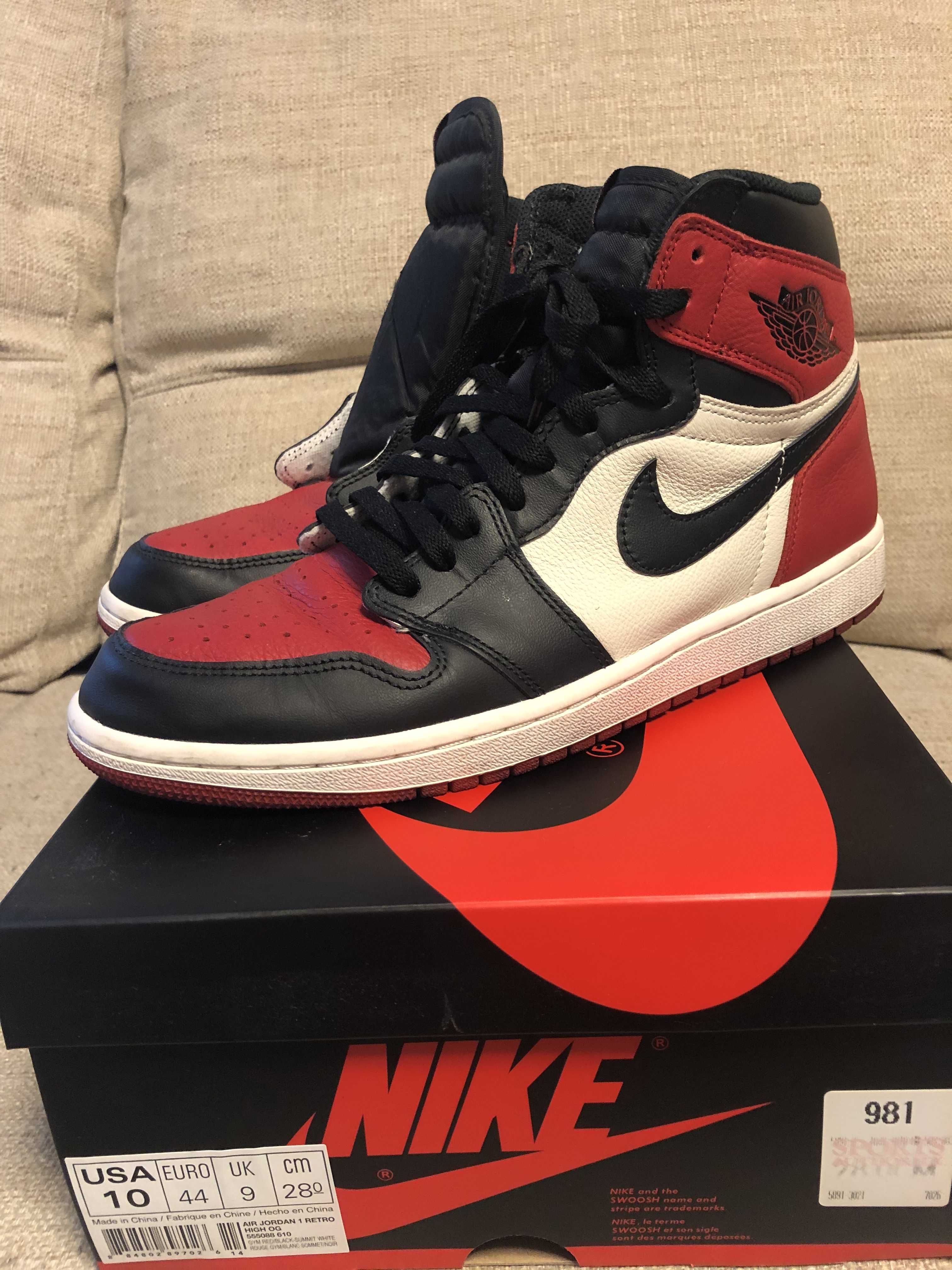Nike Air Jordan 1 Retro High OG "Bred Toe"