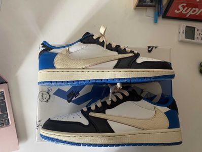 Travis Scott × fragment design × Nike Air Jordan 1 Low OG SP "Military Blue"