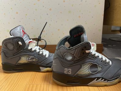 Off-White × Nike Air Jordan 5 "Black/Muslin/Fire Red"