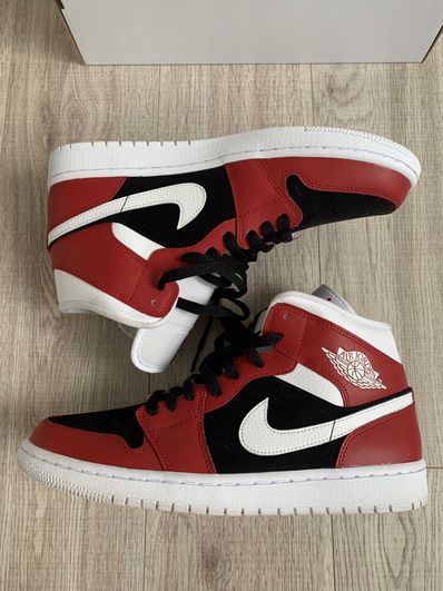 NIKE Women's AIR JORDAN 1 MID "GYM RED / BLACK /WHITE"