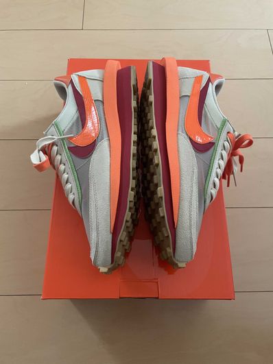 CLOT × Sacai × Nike LD Waffle "Orange Blaze"