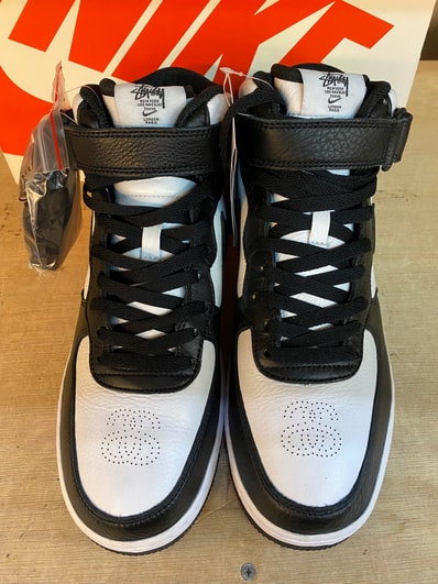 Stussy × Nike Air Force 1 Mid "Black and Light Bone"