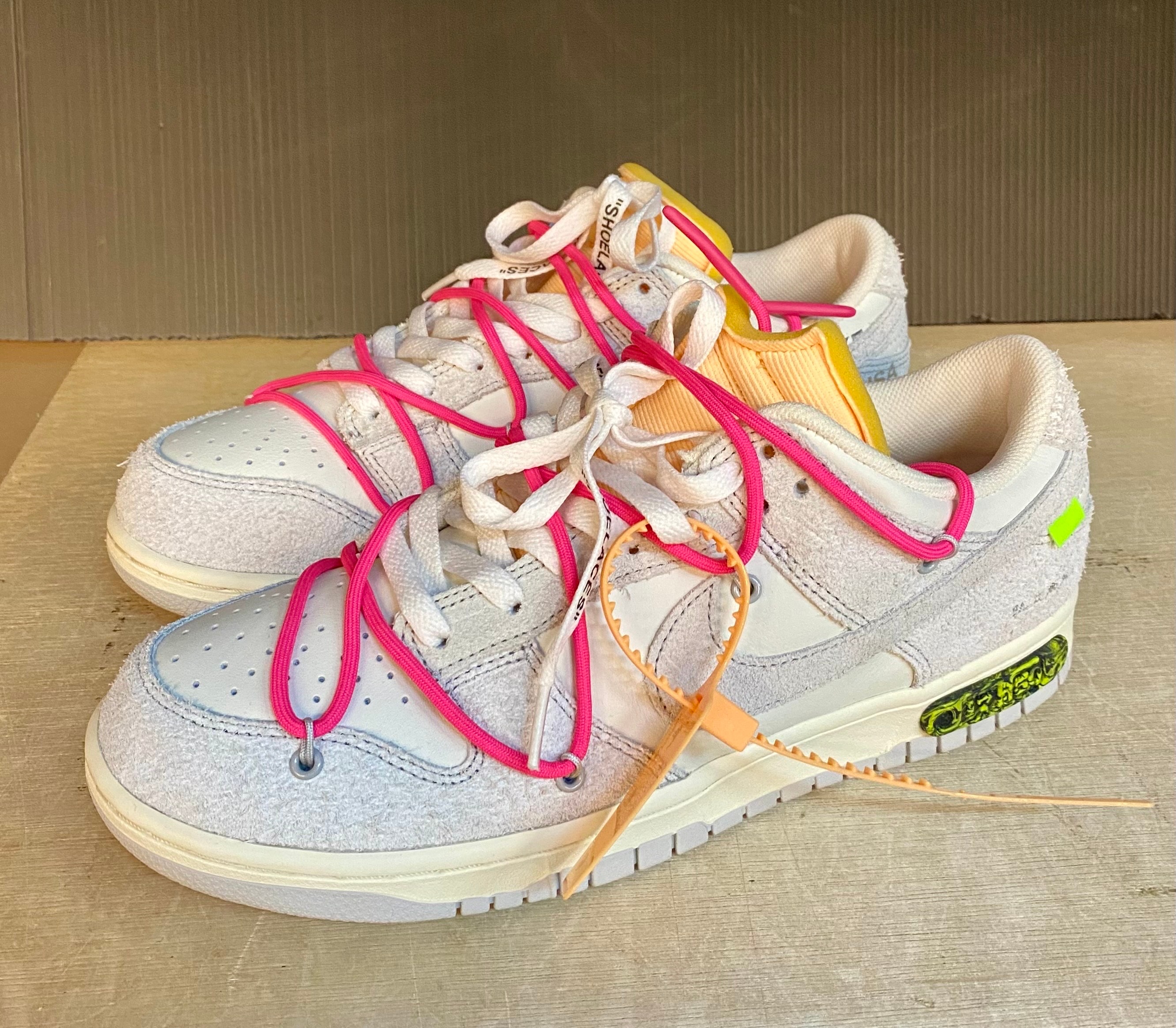 Off-White × Nike Dunk Low "Sail/Neutral Gray/Hyper Pink"