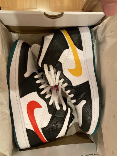 Nike Women's Air Jordan 1 Mid "White/Red/Yellow"