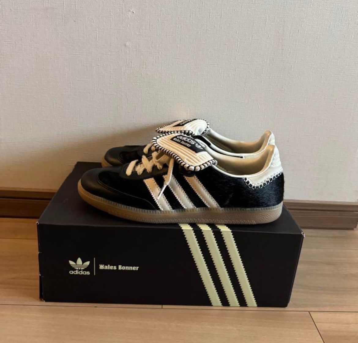 Wales Bonner × adidas Samba Pony Tonal Low "Core Black/Cream White"