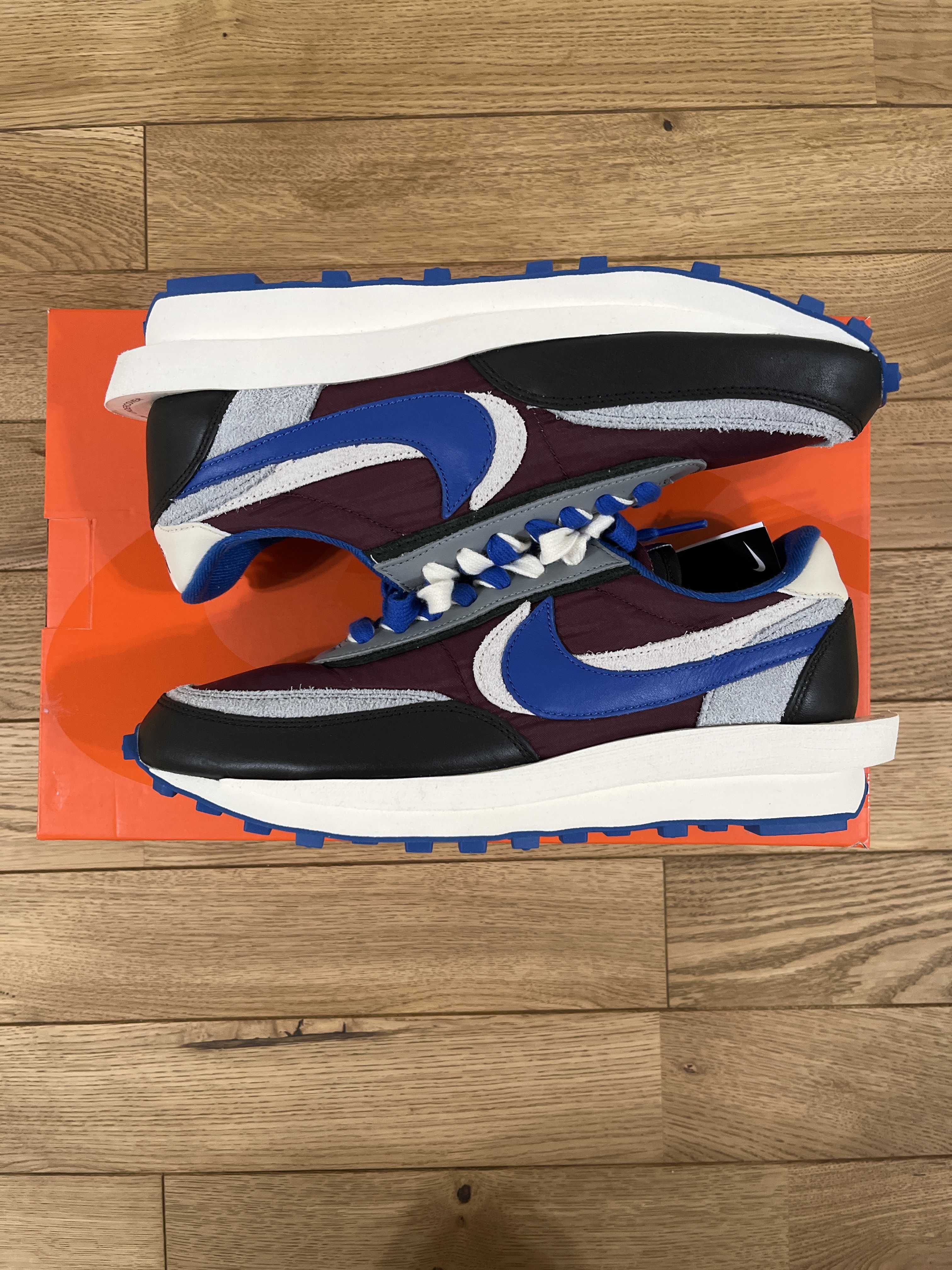 UNDERCOVER × sacai × Nike LD Waffle "Night Maroon/Pale Ivory-Ground Grey-Team Royal"