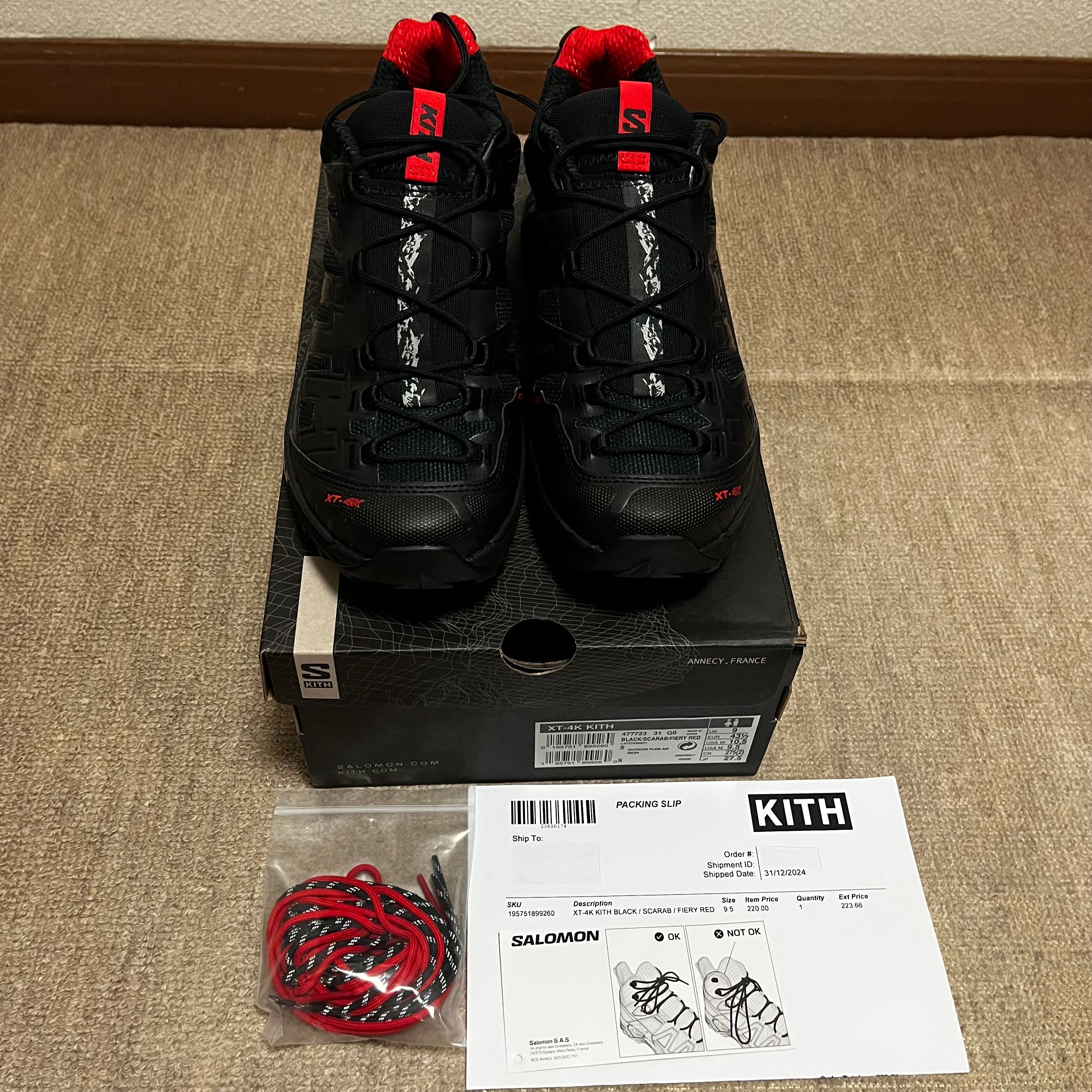 KITH × Salomon XT-4K "Black/Scarab/Fiery Red"