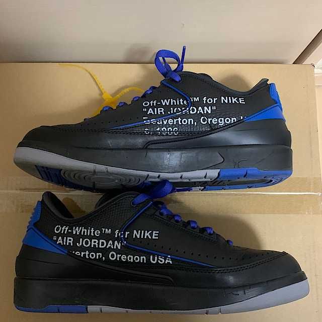 Off-White × Nike Air Jordan 2 Low "Black and Varsity Royal"