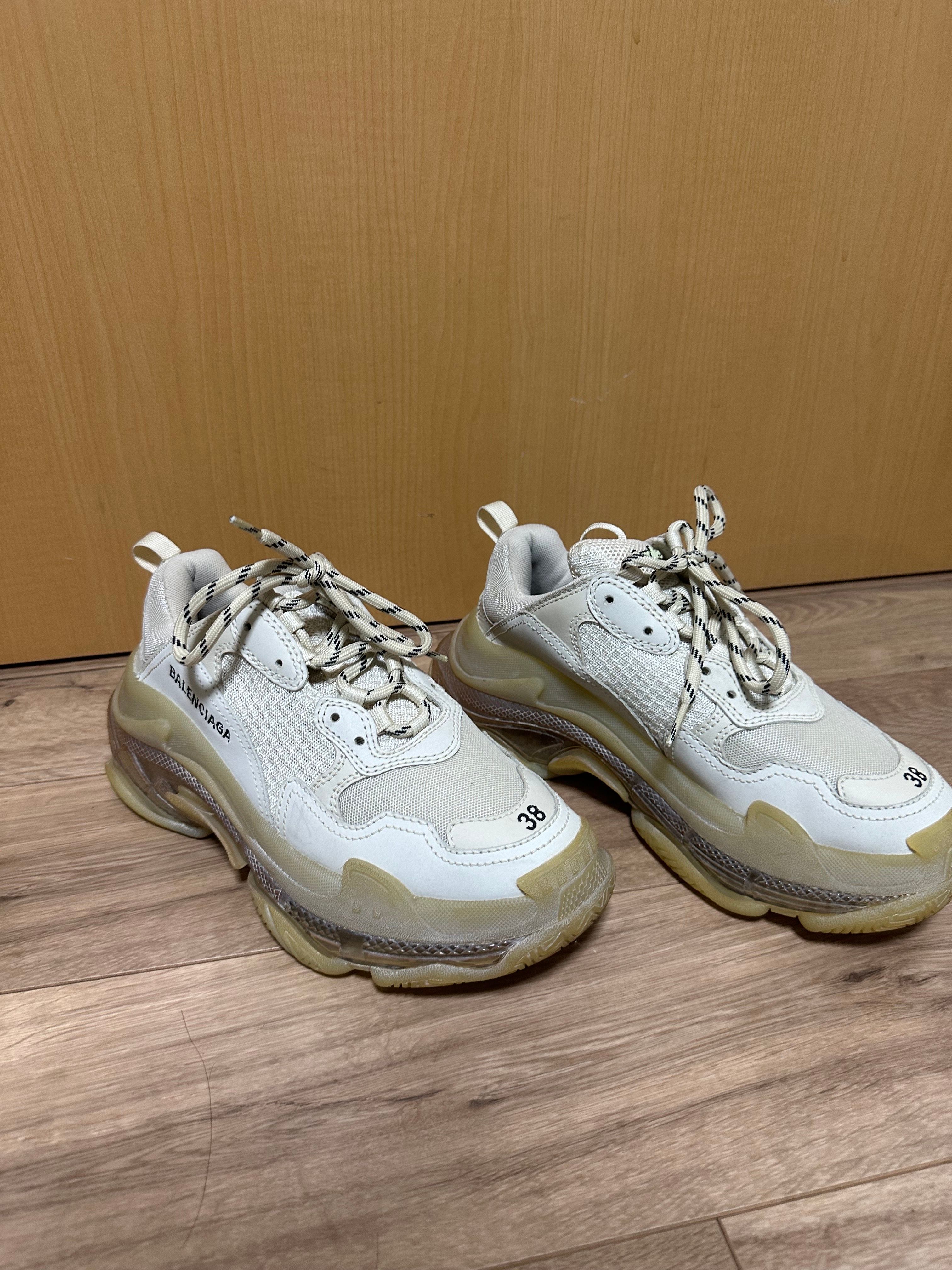 BALENCIAGA Women's TRIPLE S CLEAR SOLE "BEIGE"