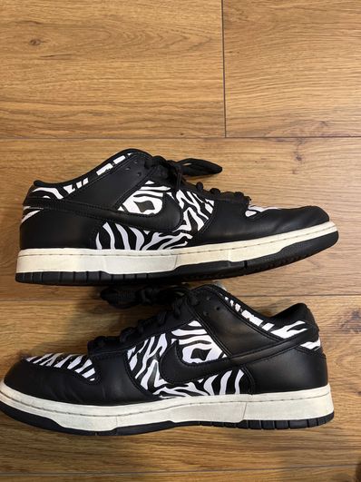 Quartersnacks × Nike SB Dunk Low "Zebra Cake/Safari"
