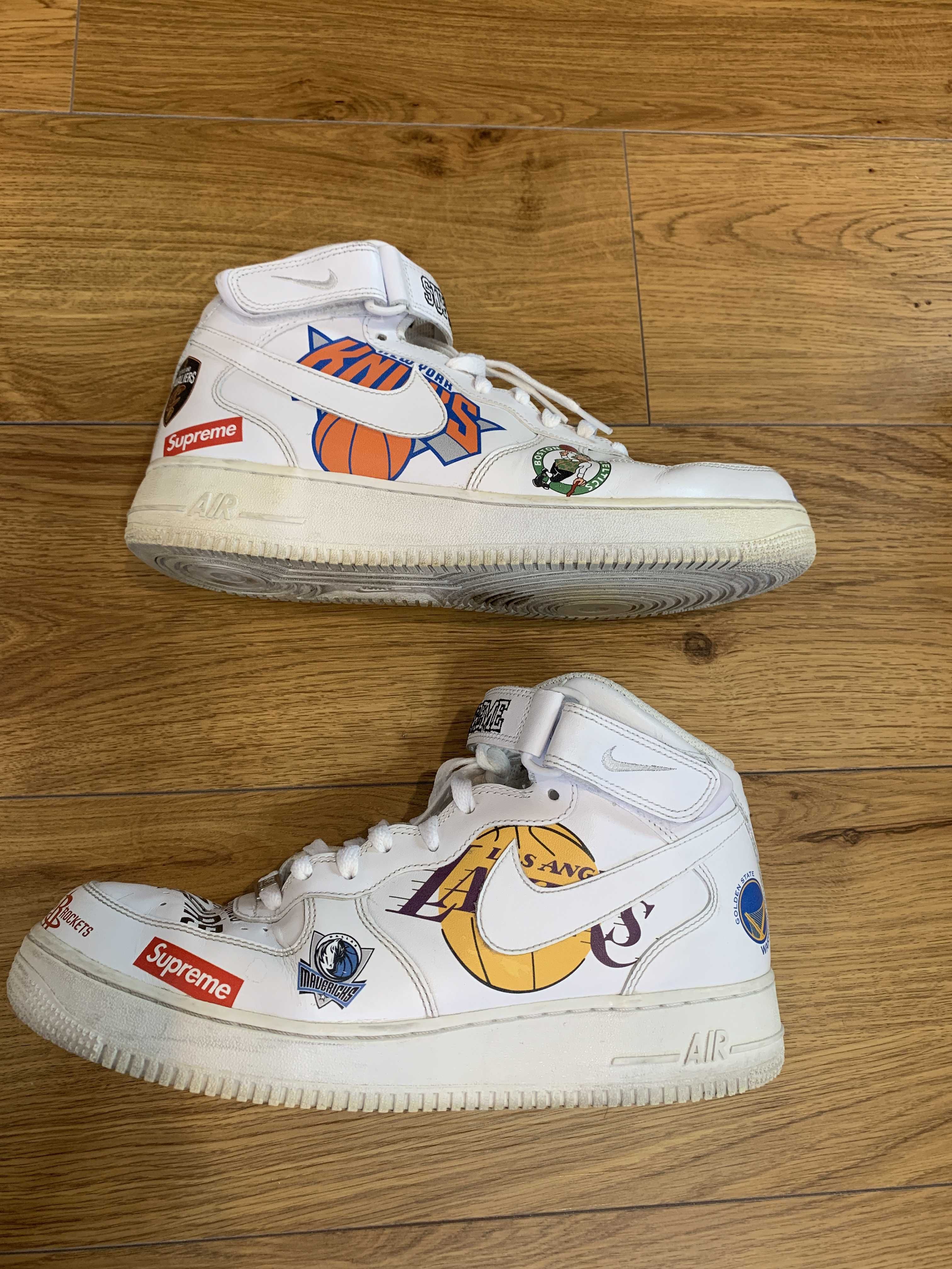 Supreme × NBA × Nike Air Force 1 Mid '07 "White"