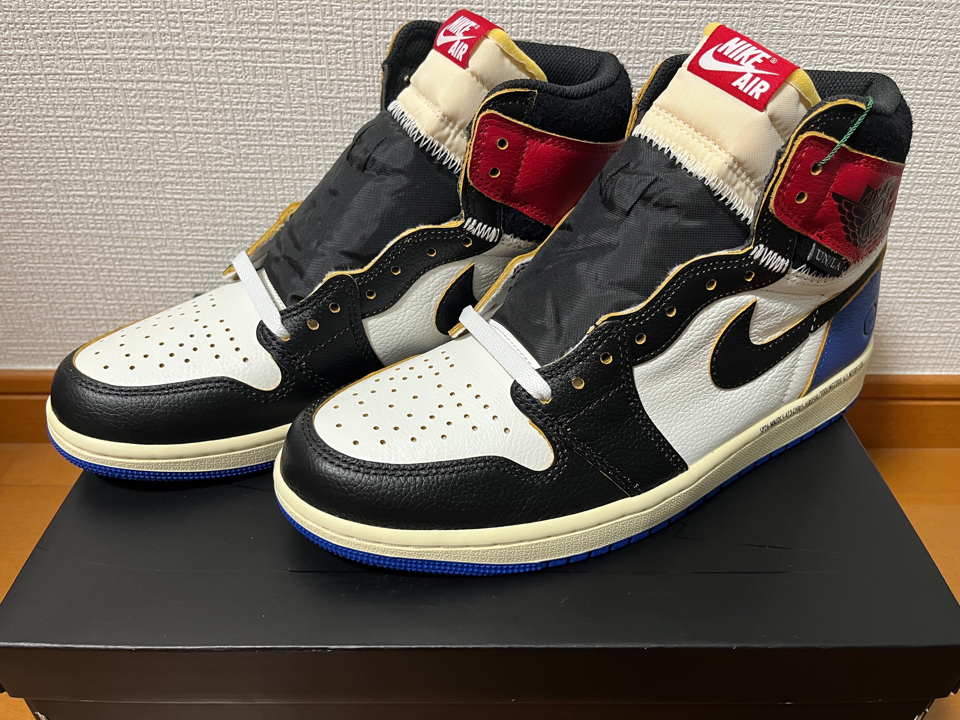 fragment design × UNION × Nike Air Jordan 1 High OG "Black/Varsity Red"