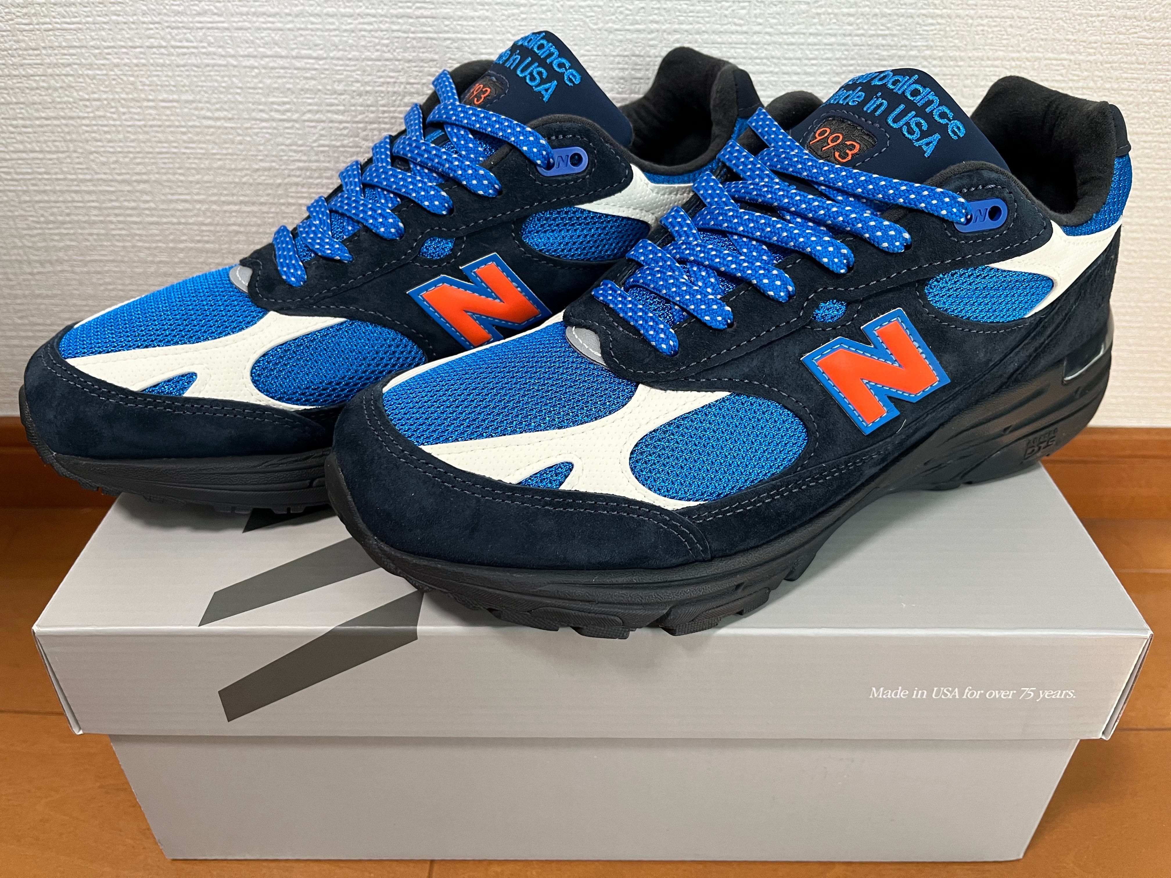 キス × ニューバランス 993 マディソンスクエアガーデン "ネイビー/プリンセスブルー"