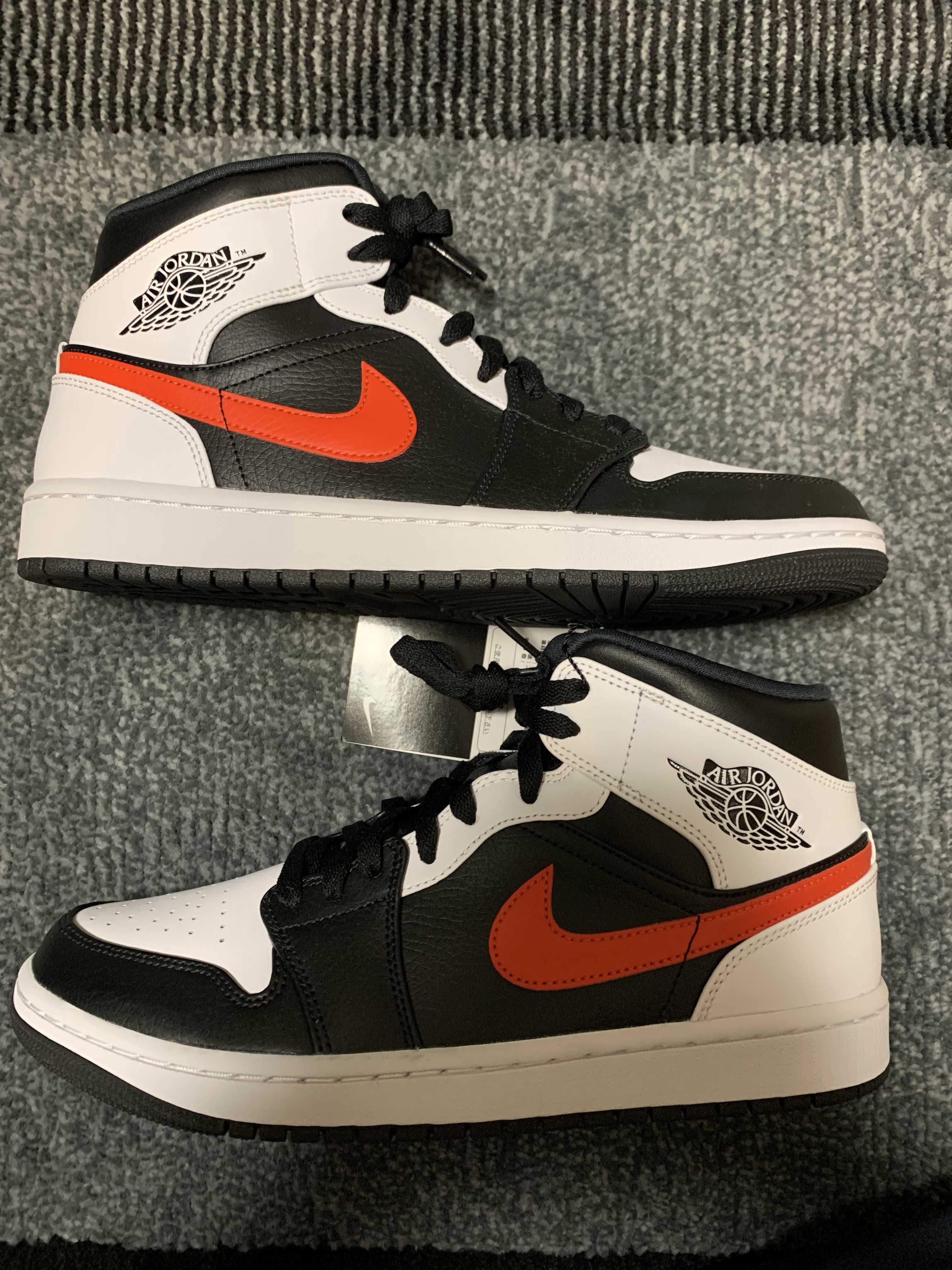 NIKE AIR JORDAN 1 MID "BLACK/CHILE RED/WHITE"