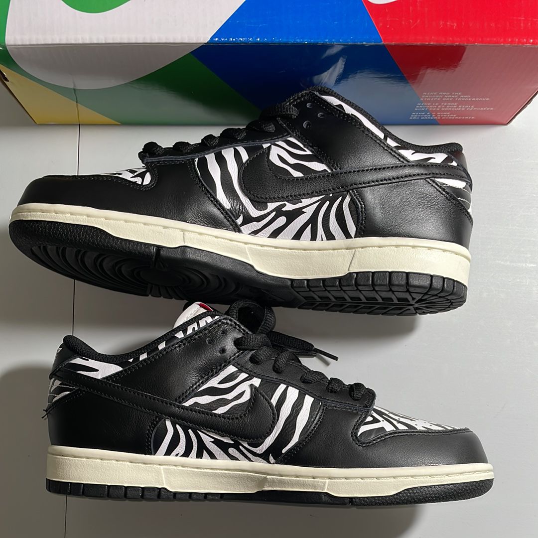 Quartersnacks × Nike SB Dunk Low "Zebra Cake/Safari"