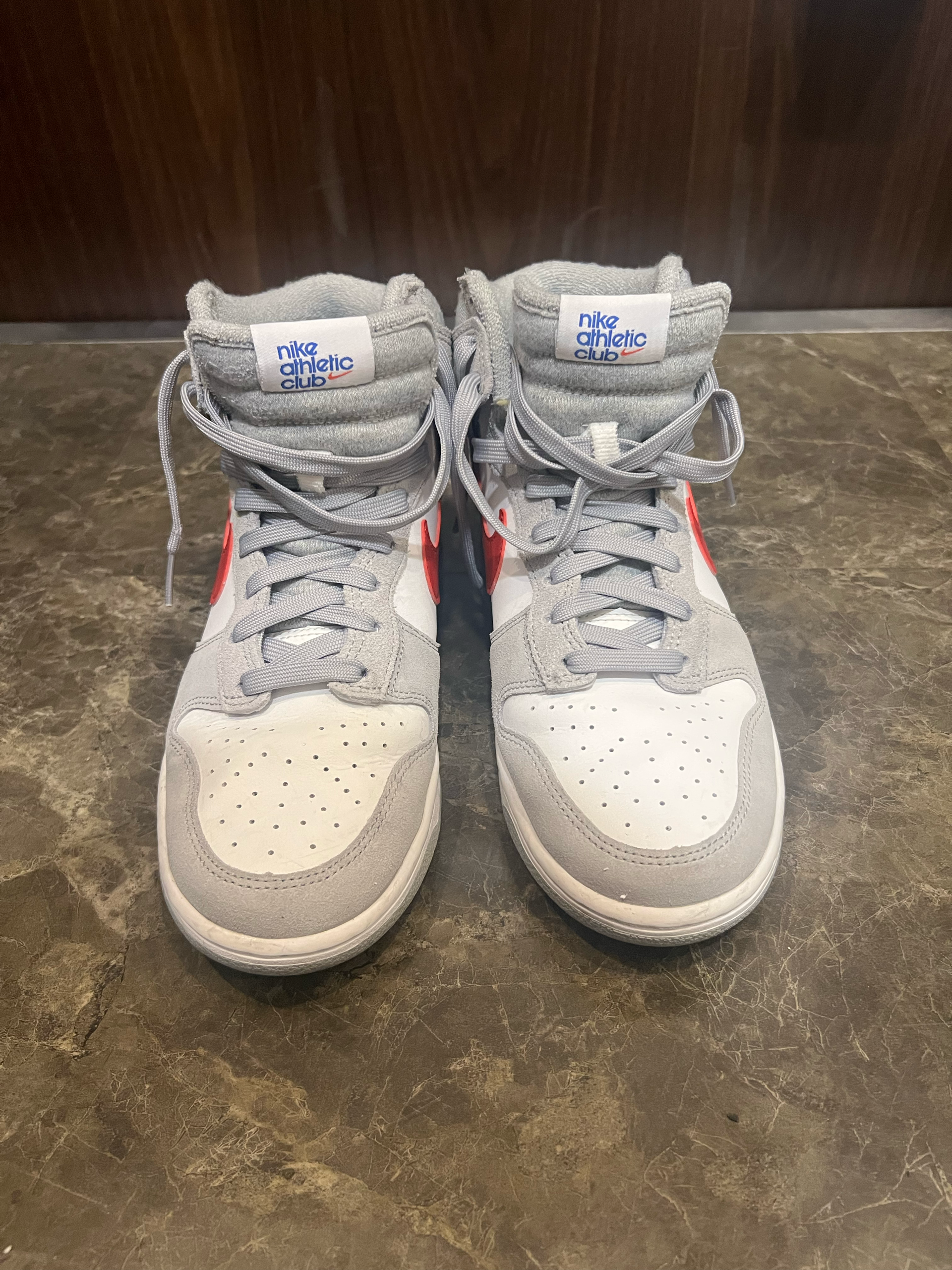 Nike Dunk High Retro SE Athletic Club "Light Smoke Grey and Gym Red"