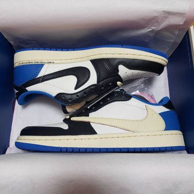 Travis Scott × fragment design × Nike Air Jordan 1 Low OG SP "Military Blue"